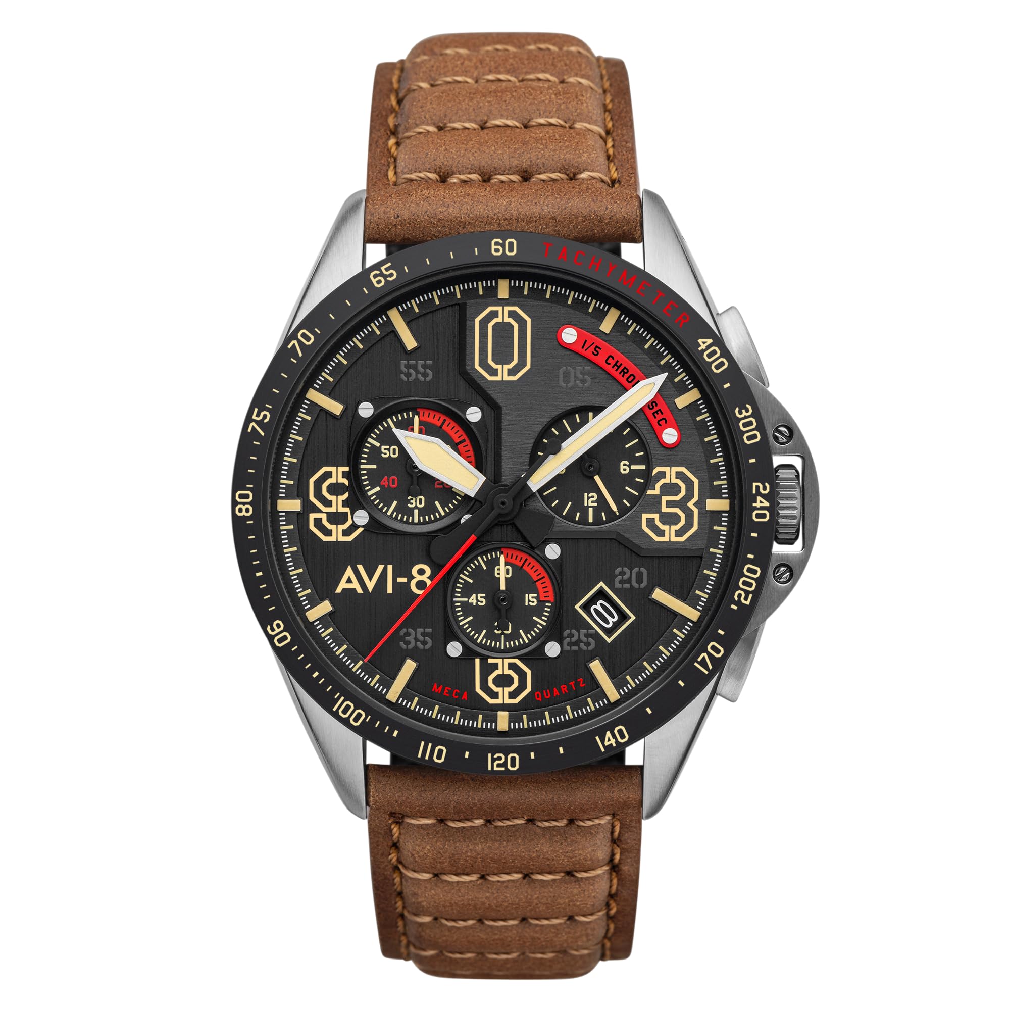 AVI-8 Męski 43 mm P-51 Mustang Blakeslee Japoński chronograf Meca-kwarcowy zegarek pilotażowy ze skórzanym lub nierdzewnym paskiem AV-4077