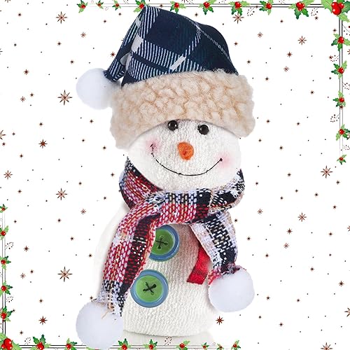 Vista 24 de Geyoga 8 piezas de mini sombreros y bufandas de Papá Noel, accesorios de Navidad, sombrero de gnomo pequeño para manualidades, bricolaje para Blanco