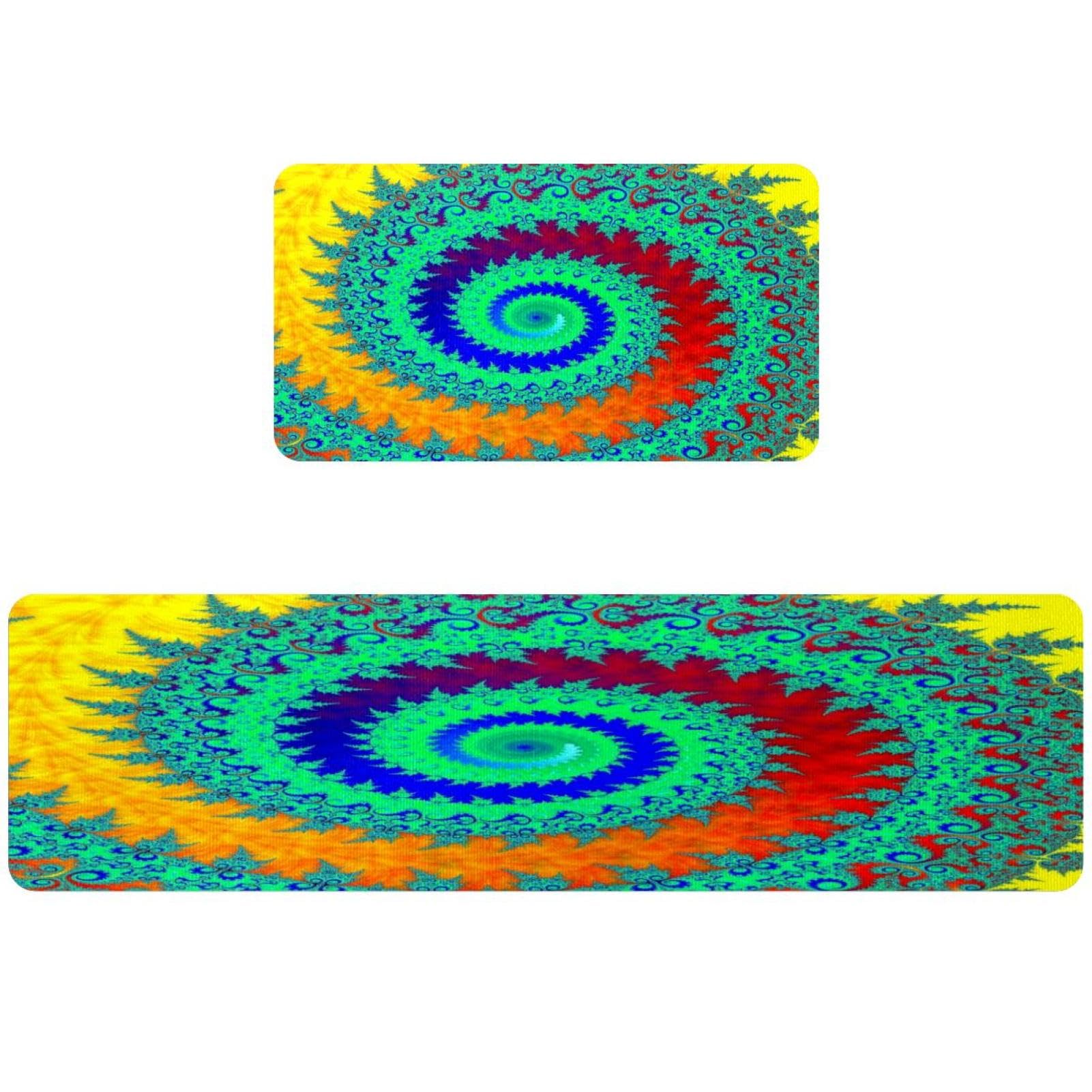 Alfombras de cocina lavables y superabsorbentes VAPOKF juego de 2 tapetes antideslizantes fractales