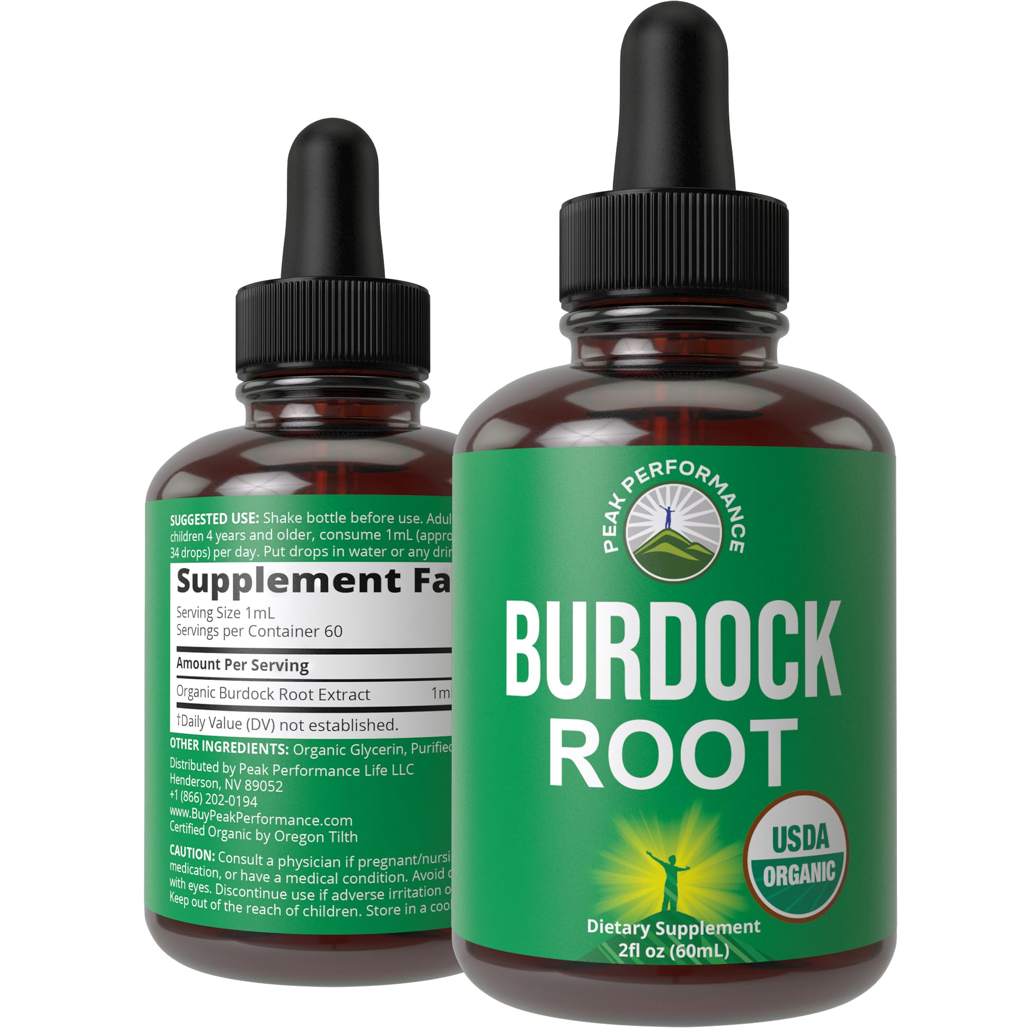 USDA Organic Burdock Root Liquid Drops Supplement. Vegan Extract Tincture for Women and Men. Organic Burdock Root Oil Herb. Zero Sugar, Gluten Free Supplements