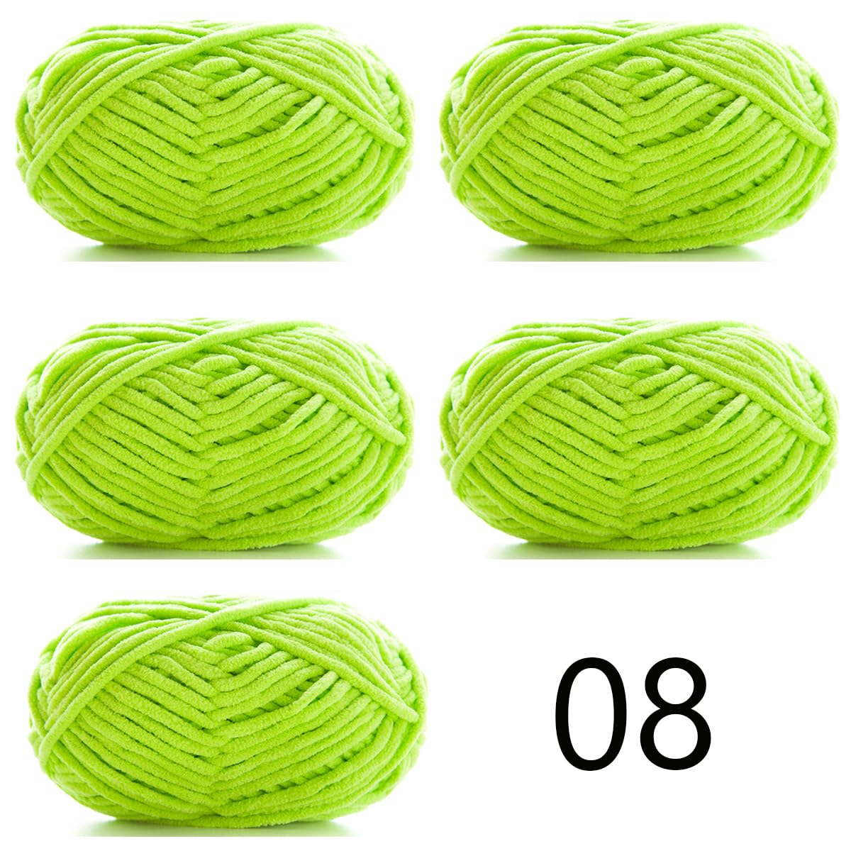 Włóczki do ręcznego dziergania, Chunky Velvet Crochet Yarn 5 pcs 50g Multicolor(5pcs 08)