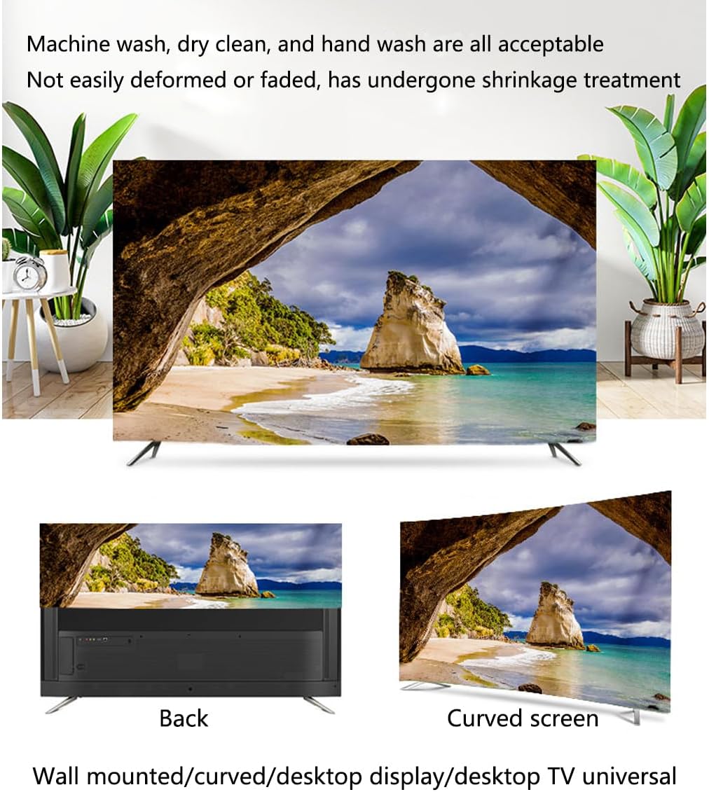 Generic 22-80 Inches TV Cover Art Abstract Patterns Dust Proof TV Screen Protector For LCD LED Indoor Bedroom Living Room Decor Television Dust Cover(Size:50in,Color:A)