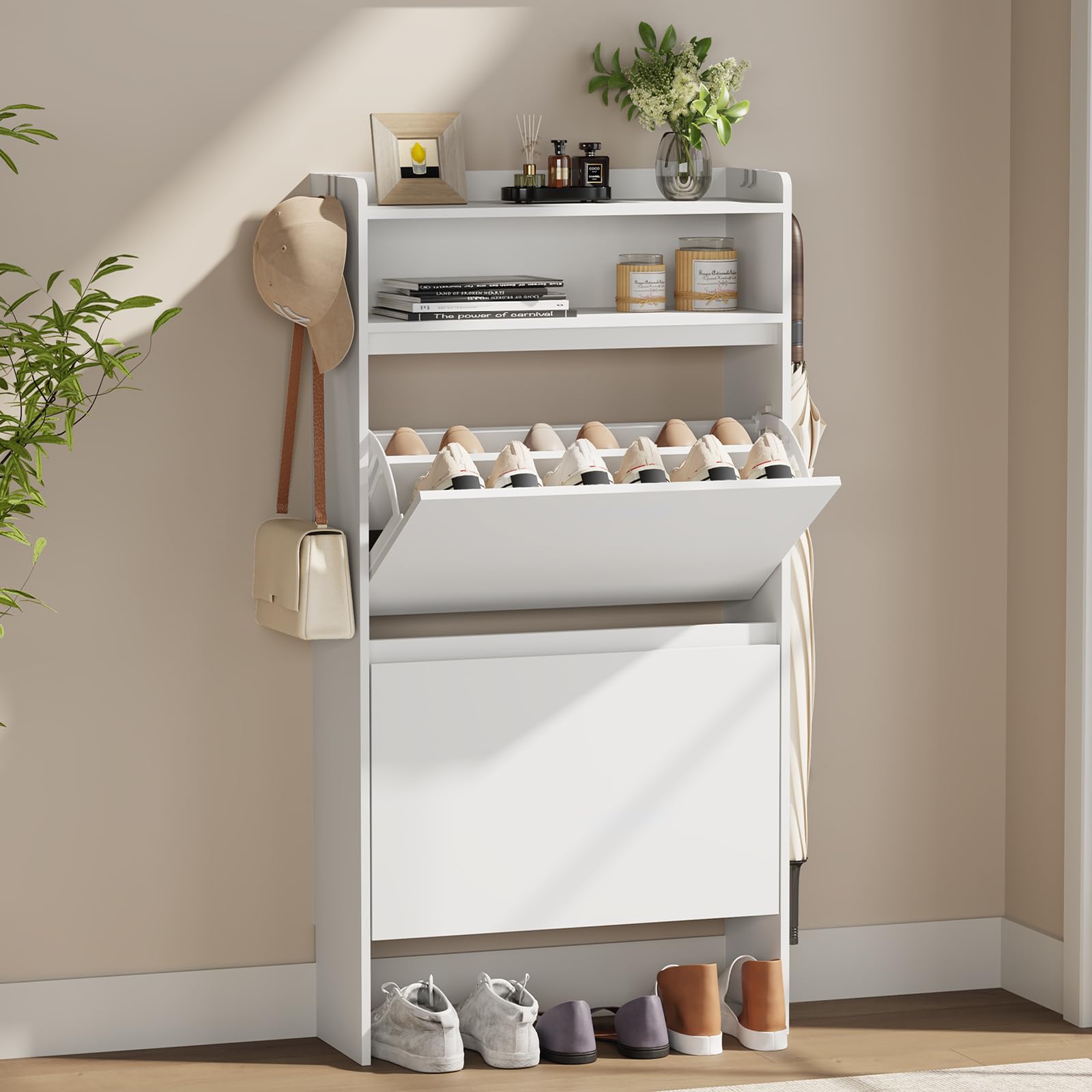 Schuhschrank, Schuhkipper, Schuhaufbewahrung, Trennwand Verstellbar