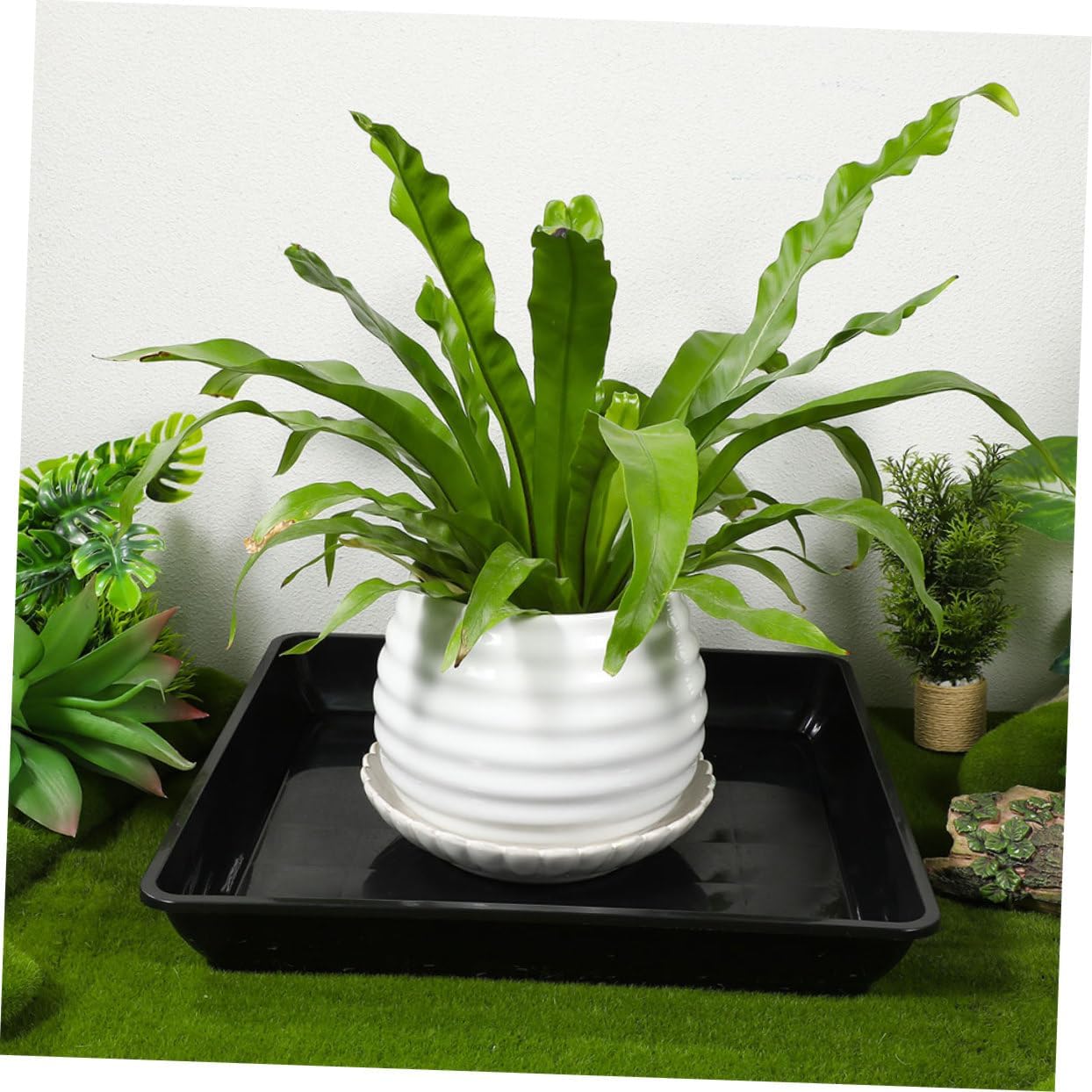 VICASKY 6pcs Flower Pot Square Trays Water Catcher Drip Trays for Plants Planter Pot Saucers for Decor