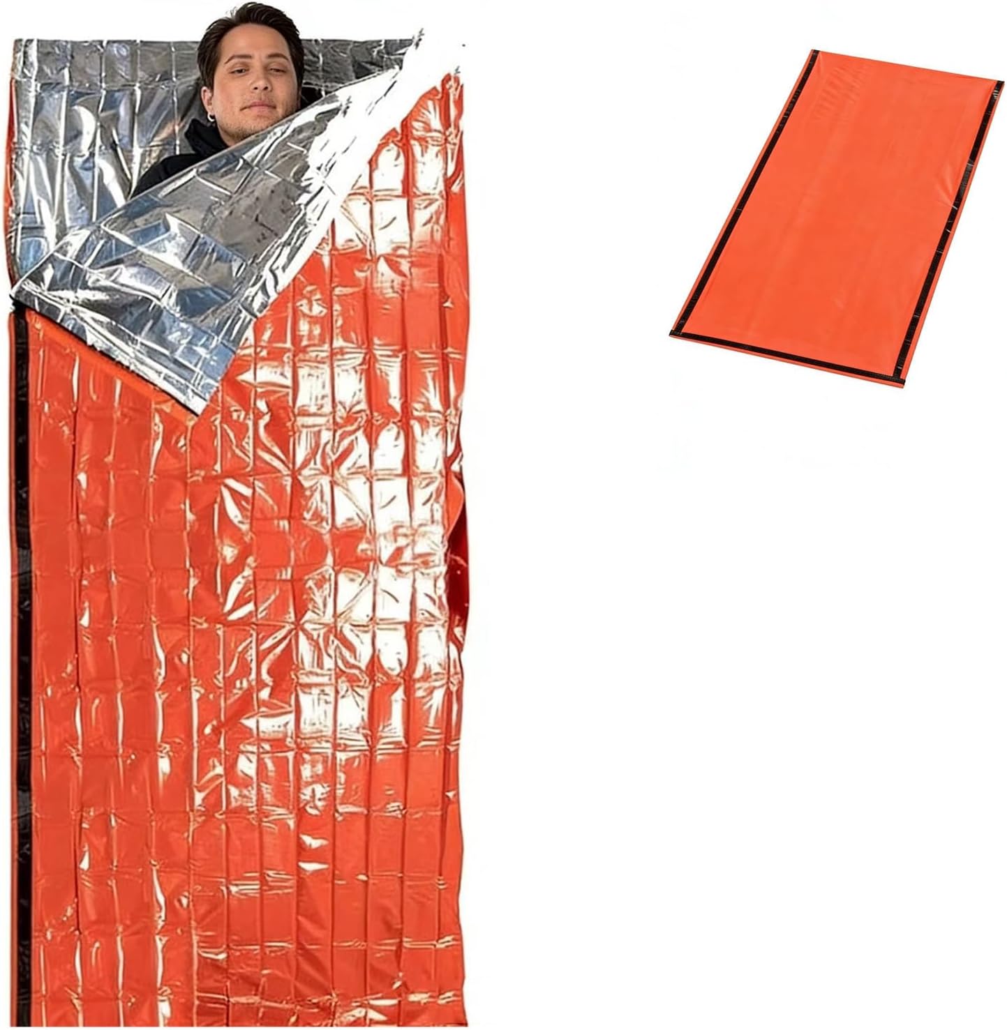 Multi-Purpose Emergency Sleeping Bag, Waterproof, Single-Person Quick-Opening, Portable First-aid Sleeping Bag, Ideal for Outdoor Camping, Mountaineering, Outdoor Rescue and Keeping Warm.