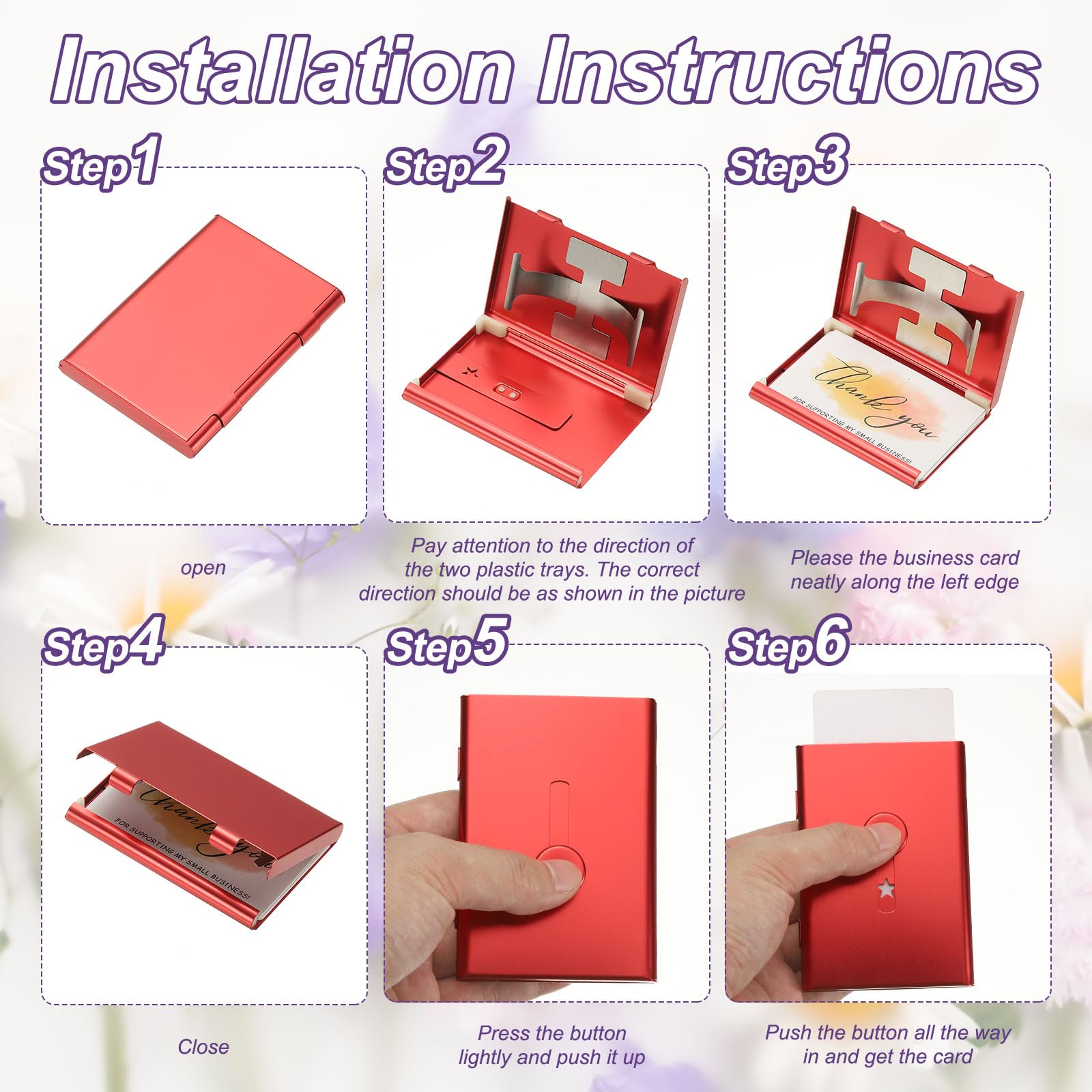 PATIKIL 2Pcs Porta Biglietti Da Visita Elettronico A Scomparsa, Custodia Portatile Per Carte Di Credito E ID In Lega Di Alluminio Per Uomini E Donne (Blu/Rosa Oro)