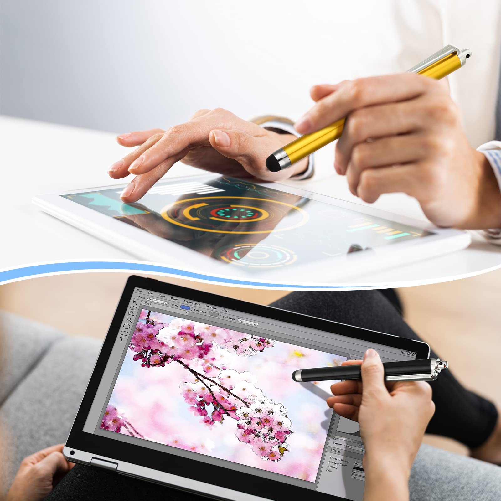 Xuhal Confezione da 400 penne stilo per touch screen, pennino capacitivo, compatibile con Android/telefono/tablet/Android/e tutti i dispositivi, 10 colori