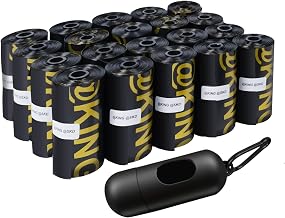 Dog Poop Bags, 20 Rolls (300 Bags) Value Pack Dispenser, Walking and Training Puppy Accessories, Hands-Free Carrier, Supports Small, Medium, Large Breeds. Committed to Give Back to Charity