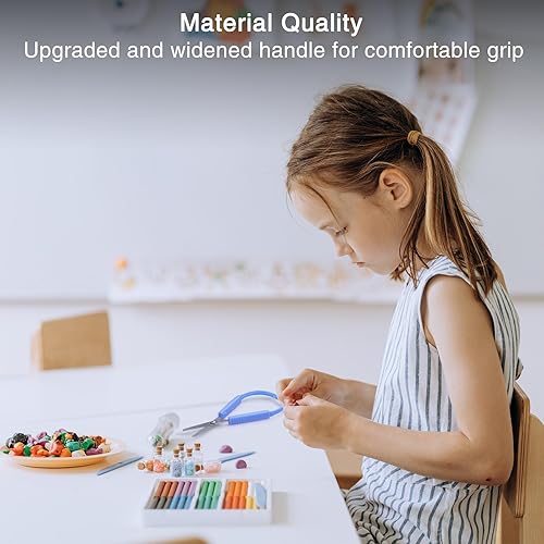 Miniatura 4 de Sokoweii Tijeras de bucle, diseño adaptativo, soporte derecho e izquierdo, asas para apretar fáciles de abrir -6 piezas