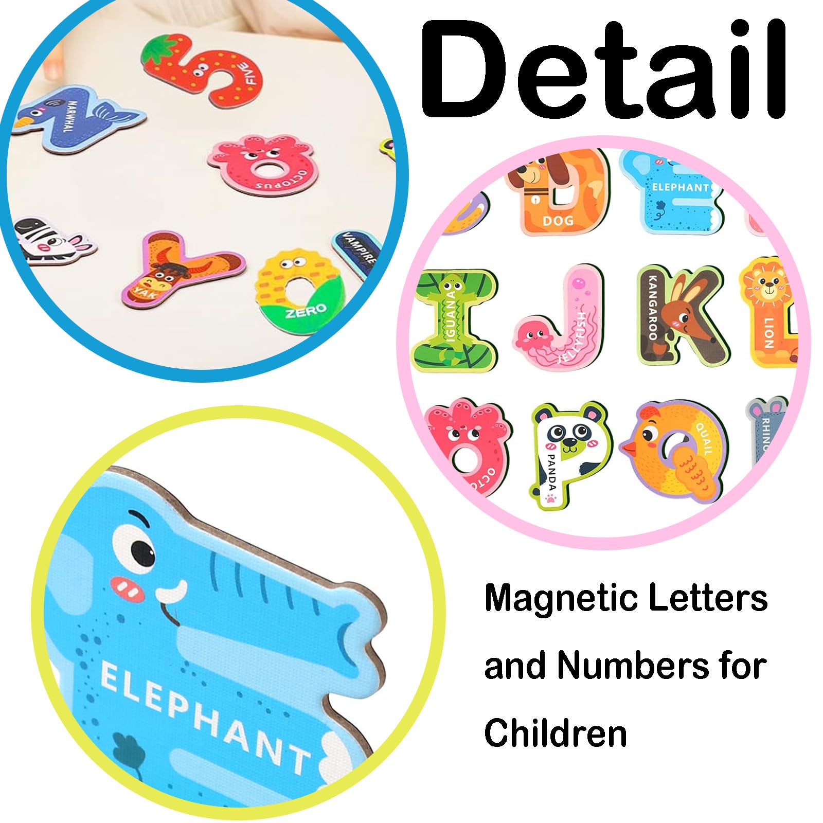 52 PCS Magnetic Letters and Numbers, Fridge Magnetic Animals Alphabet Letters - Image 3