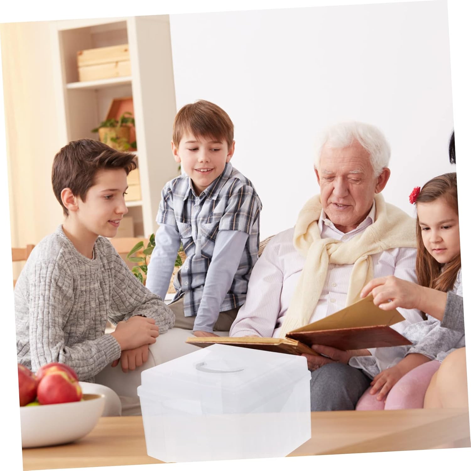 5x7 Photo Organizer Box White Photo Storage Container Classified Cards Container Sealing Cards Box