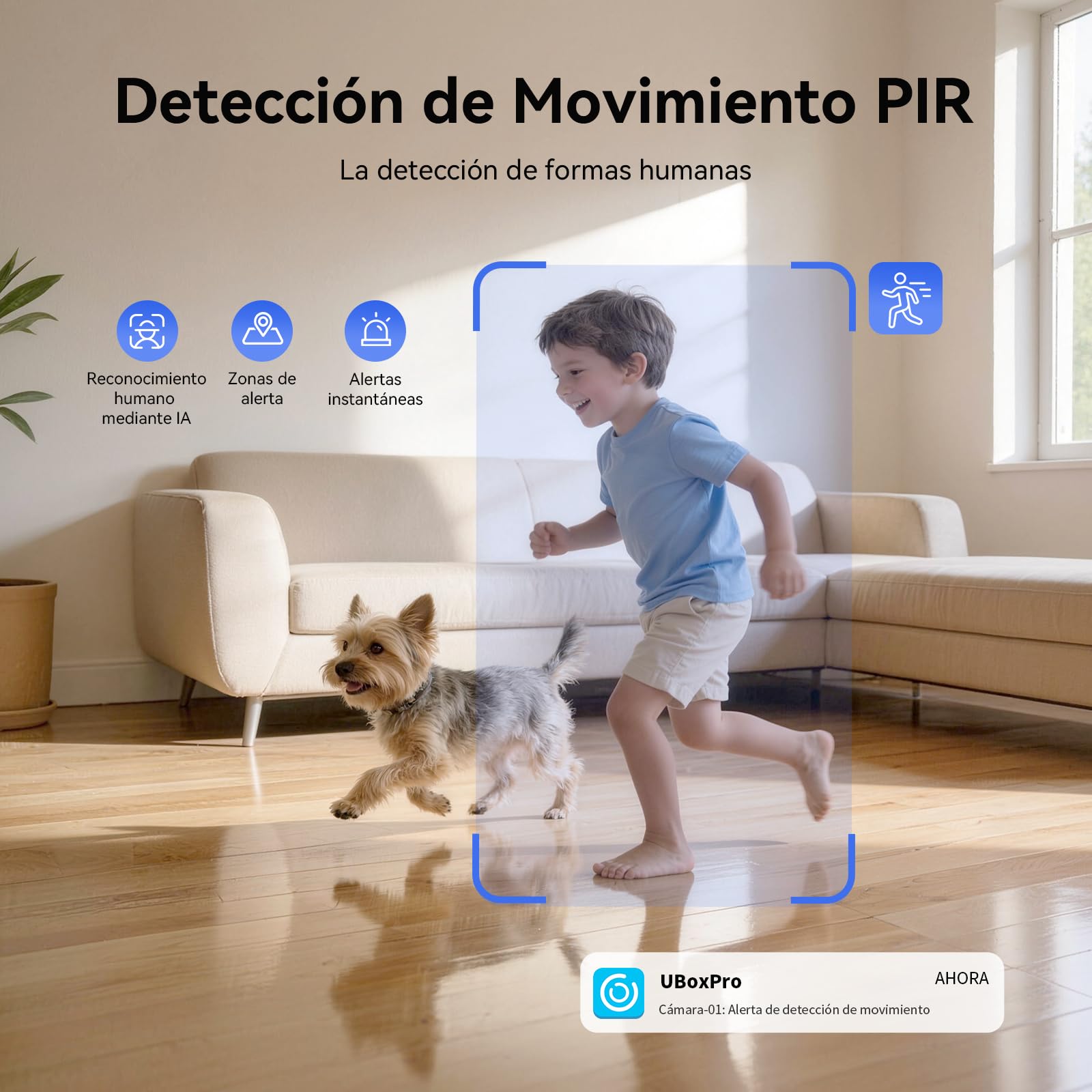 2K Camara Vigilancia WiFi Interior Sin Cable con Batería 7800mAh | 360° PTZ, Visión Nocturna Color, Detección PIR, Audio bidireccional, Camara Vigilancia Bateria para Bebés, Mascotas, Ancianos