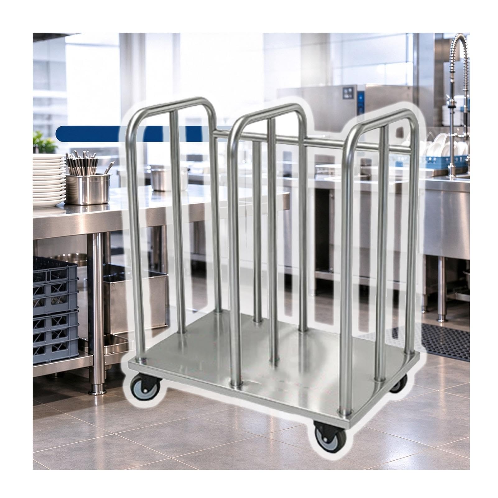 Carrello Portavassoi in Acciaio Inox per Ristoranti