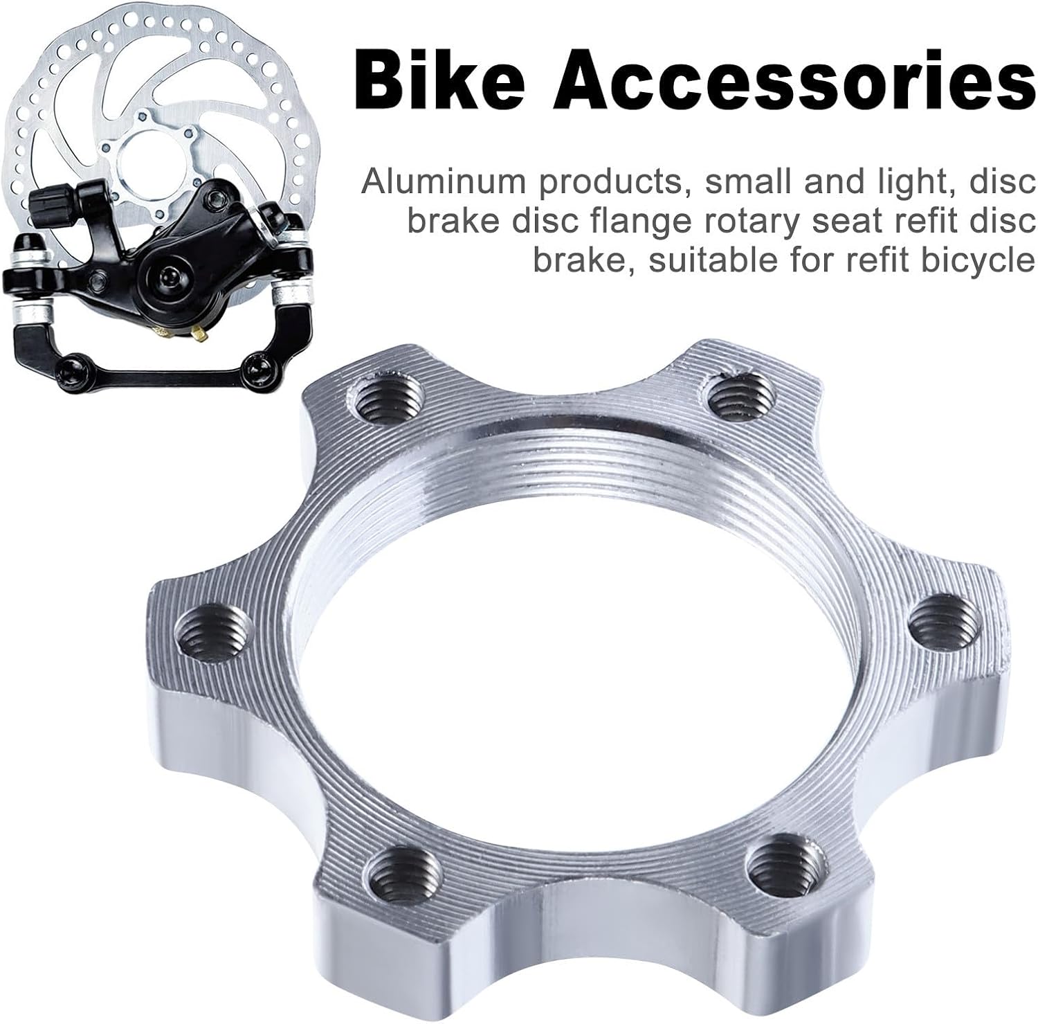MAGICLULU 6pcs 6-Bolt Disc Brake Adapter Flange Conversion Bicycle Wheel Threaded Rotor Mount 44mm for Mountain and Road Bike Accessories