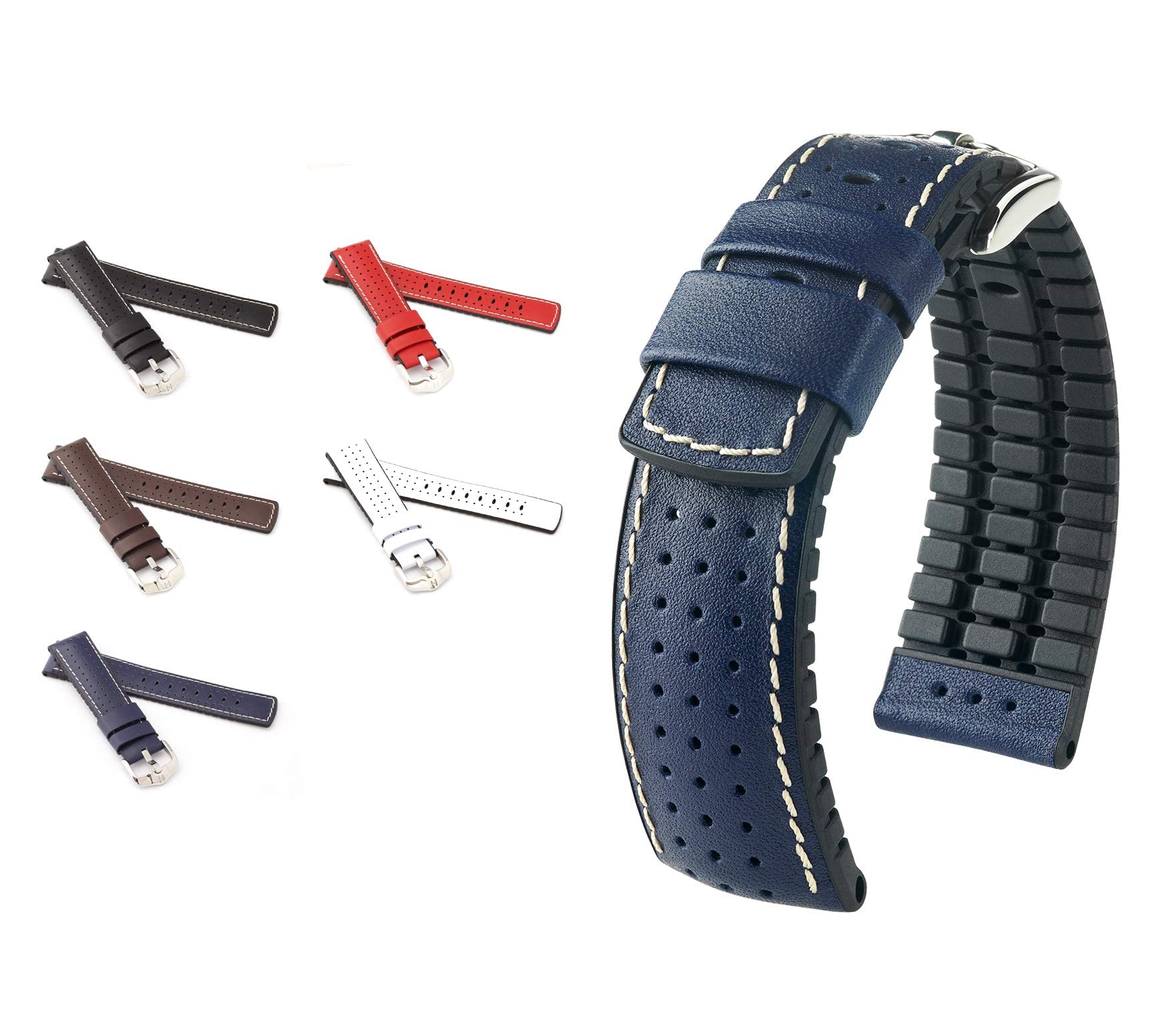 Hirsch Herren Performance Uhrenarmband Modell Tiger 21 mm Schwarz