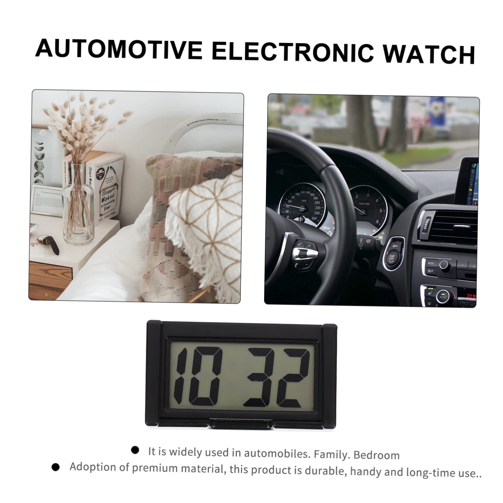 6 Juegos Reloj Electrónico De Coche Reloj De Vehiculo Digital Reloj De Coche Para Tablero Reloj De Automóvil Reloj Del Salpicadero Del Coche El Plastico Black