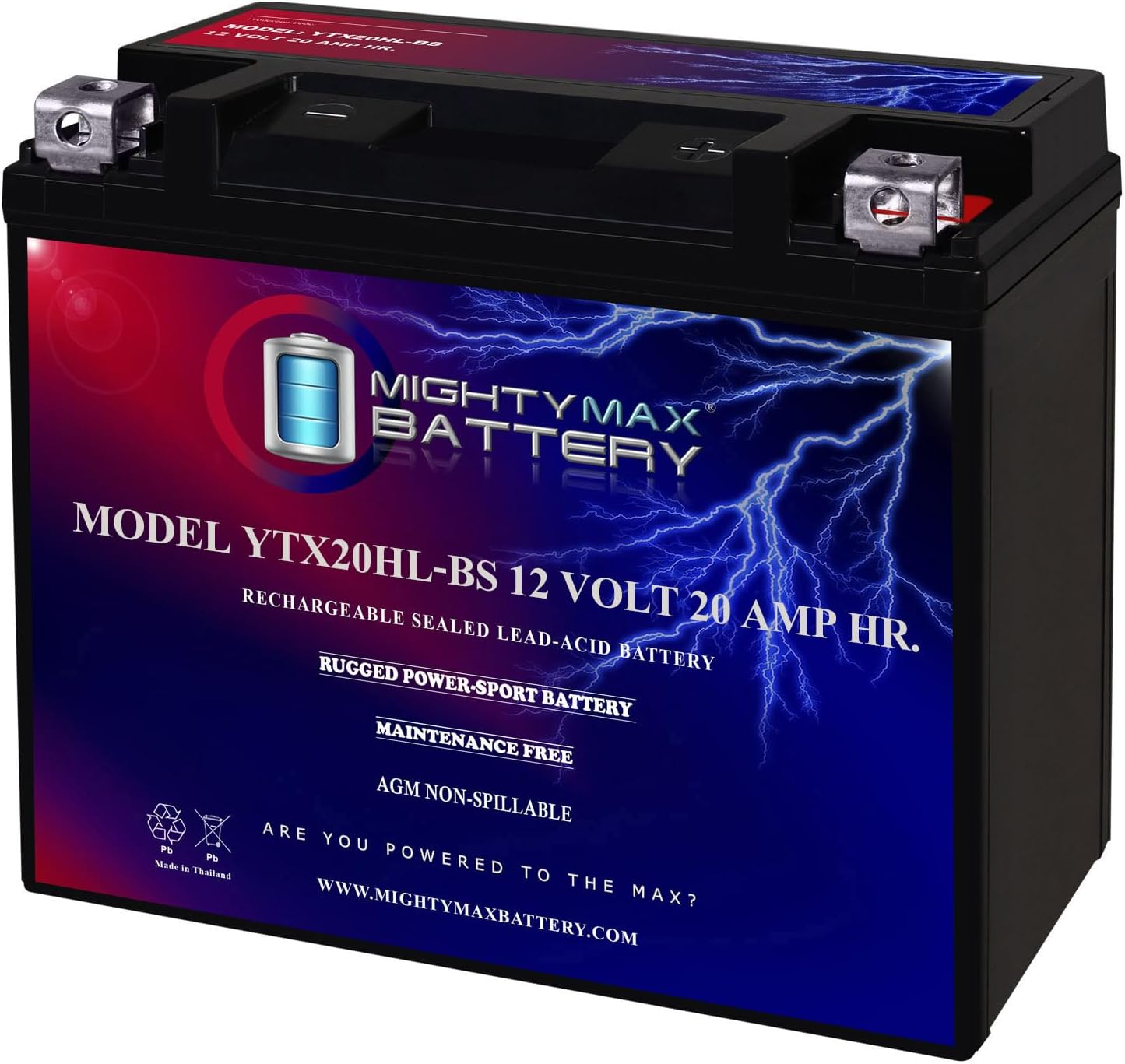Mighty Max Battery YTX20HL-BS 12V 20AH SLA Replacement Battery Compatible with Ural All