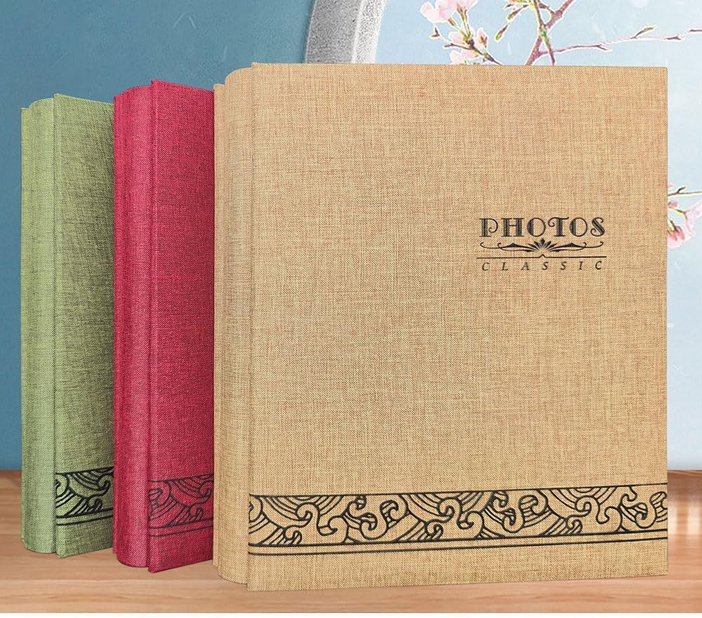 Travel Growth Commemorative Book ﻿ Linen Retro Old Fashioned Album Storage Album Insert Album Applicable to Photos, Receipts, Star Cards, etc(White-Dinosaur Doodle4)