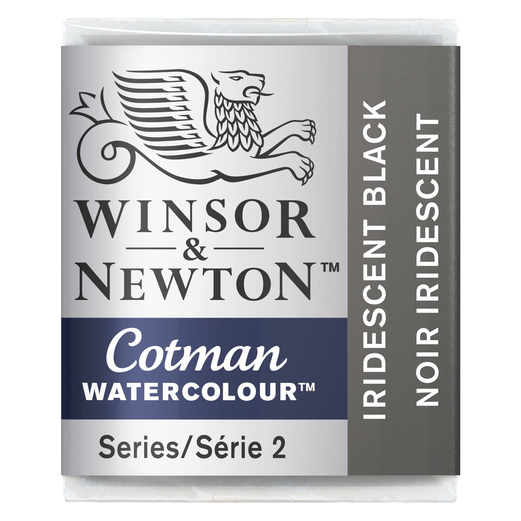 Winsor & Newton Cotman Watercolor Paint, Half Pan, Metallic Collection, Iridescent Black