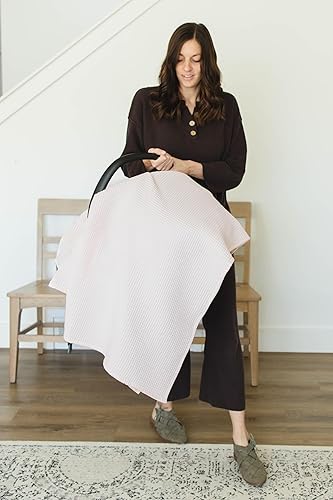 Miniatura 6 de Leyl&Ari Manta de bebé de punto gofre, 100% algodón, suave, fina, panal, transpirable, térmica de verano para bebés recién nacidos, cuna para niños