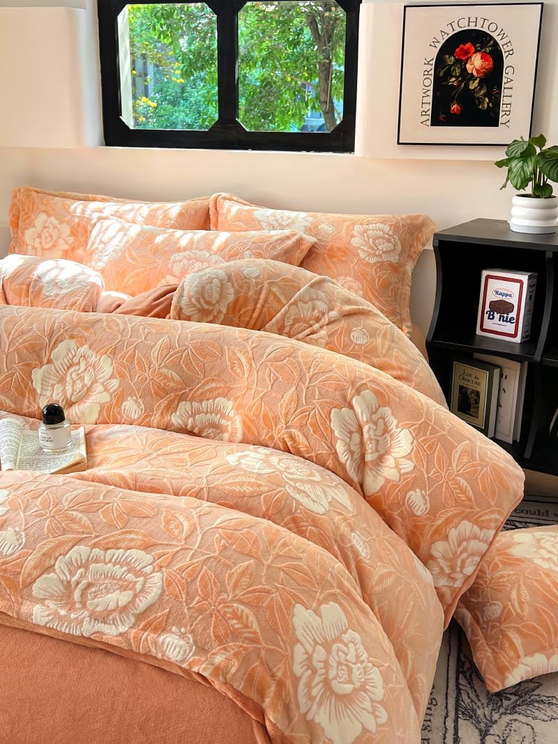 songlibin 布団カバーセット キング4点セット 冬用 あったか 毛布にもなる2WAY仕様 マイクロファイバー 布団カバー 掛