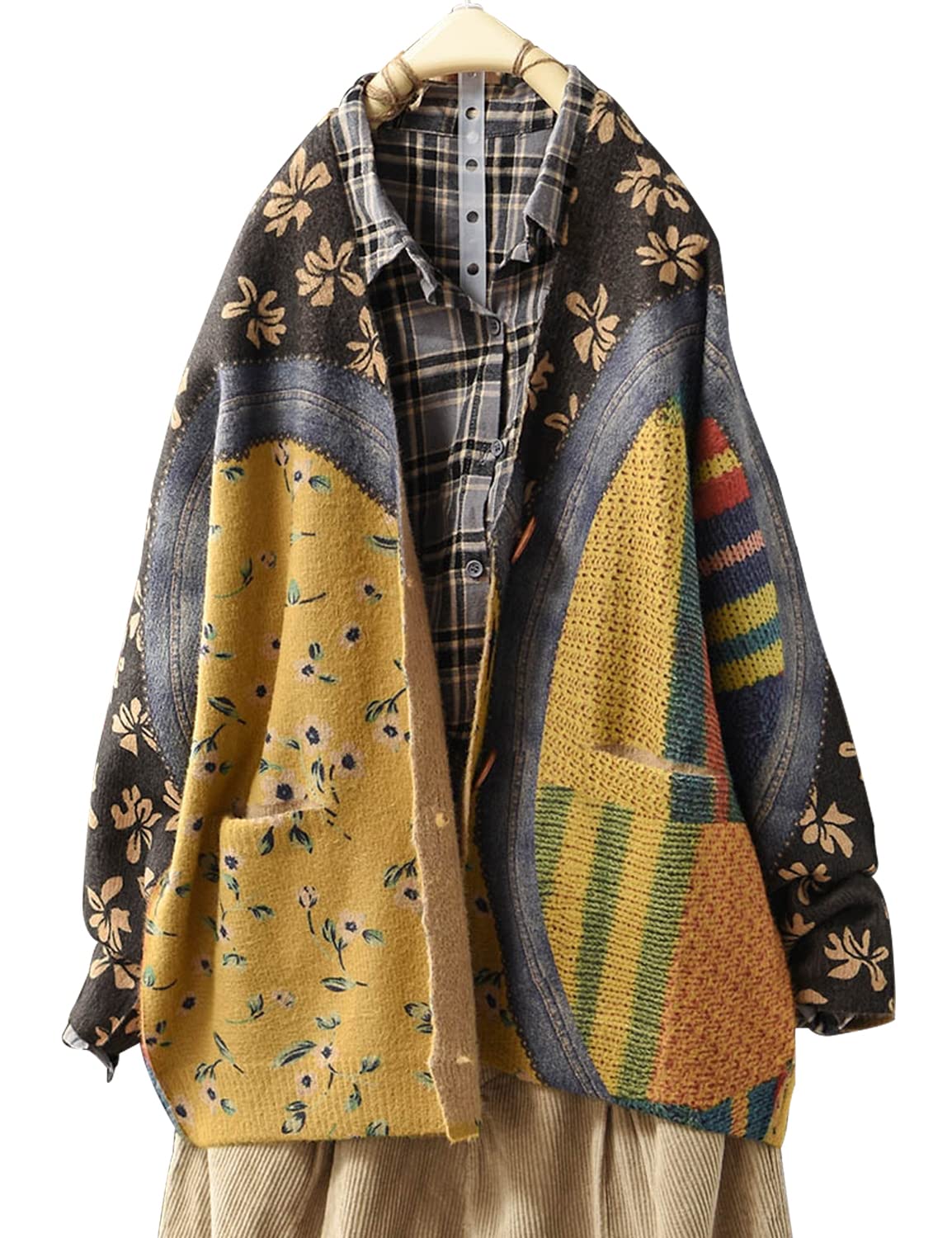 Yesnocardigan Sweaters For Women Open Front Sweater Graphic V Neck