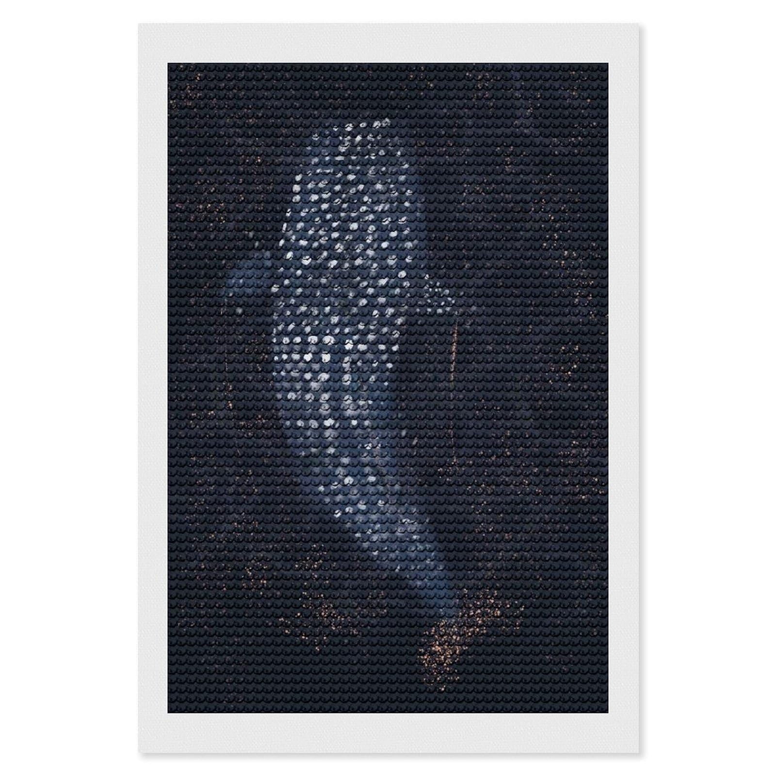 Junmoney Whale Shark in Deep Blue Round Drill Diamond Painting 8"x12", Handmade Wall Decor, Modern Decor, Aesthetic Room Decor, Easy Craft Set