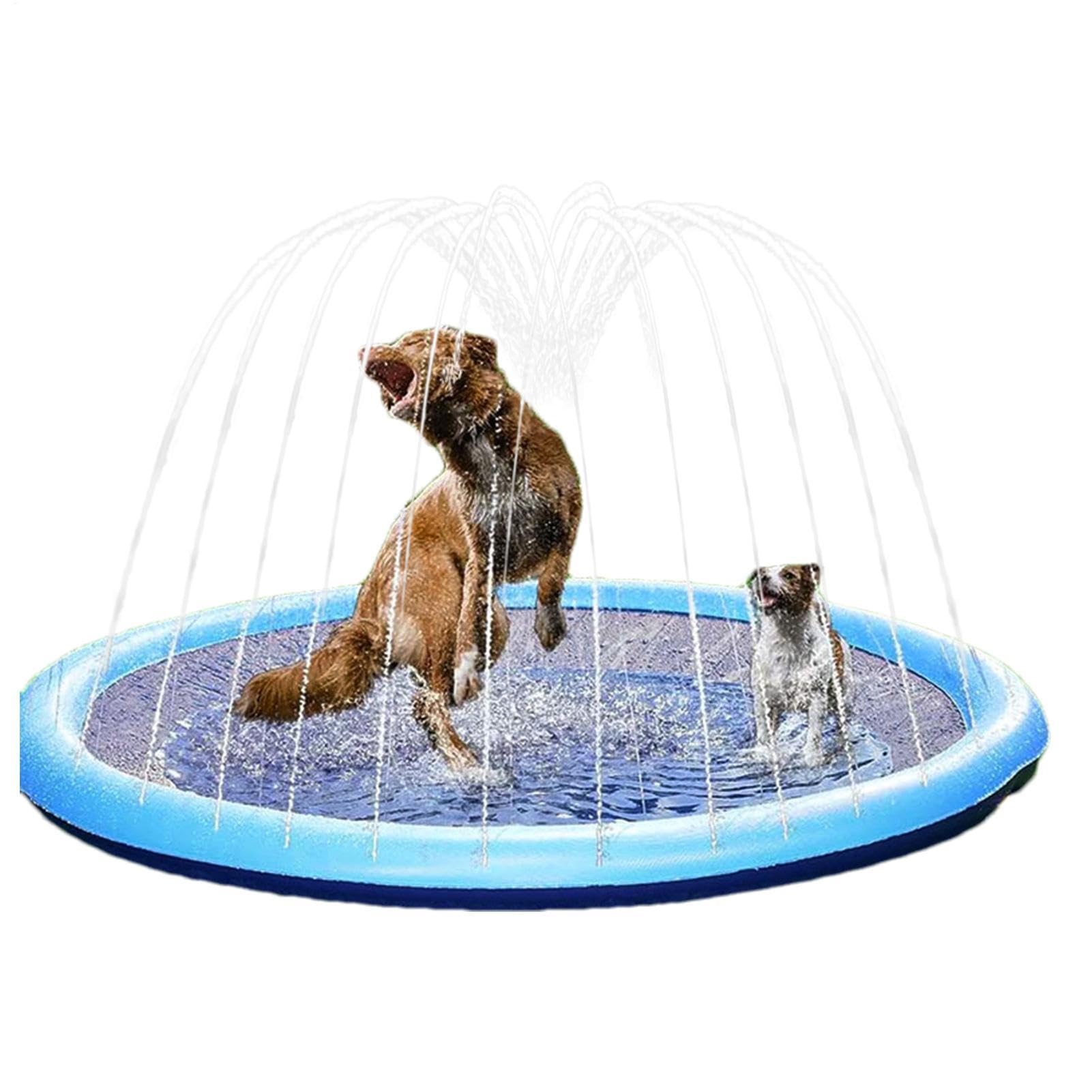 Sprinkle And Splash Water Play Mat - Kids Dog Sprinkler Splash Pad - Dog Pool Paddling Pool For Pets - Foldable Thickened Dogs Sprinkler Play Mat For Summer Beach Garden Backyard Sprinklers Water Toy