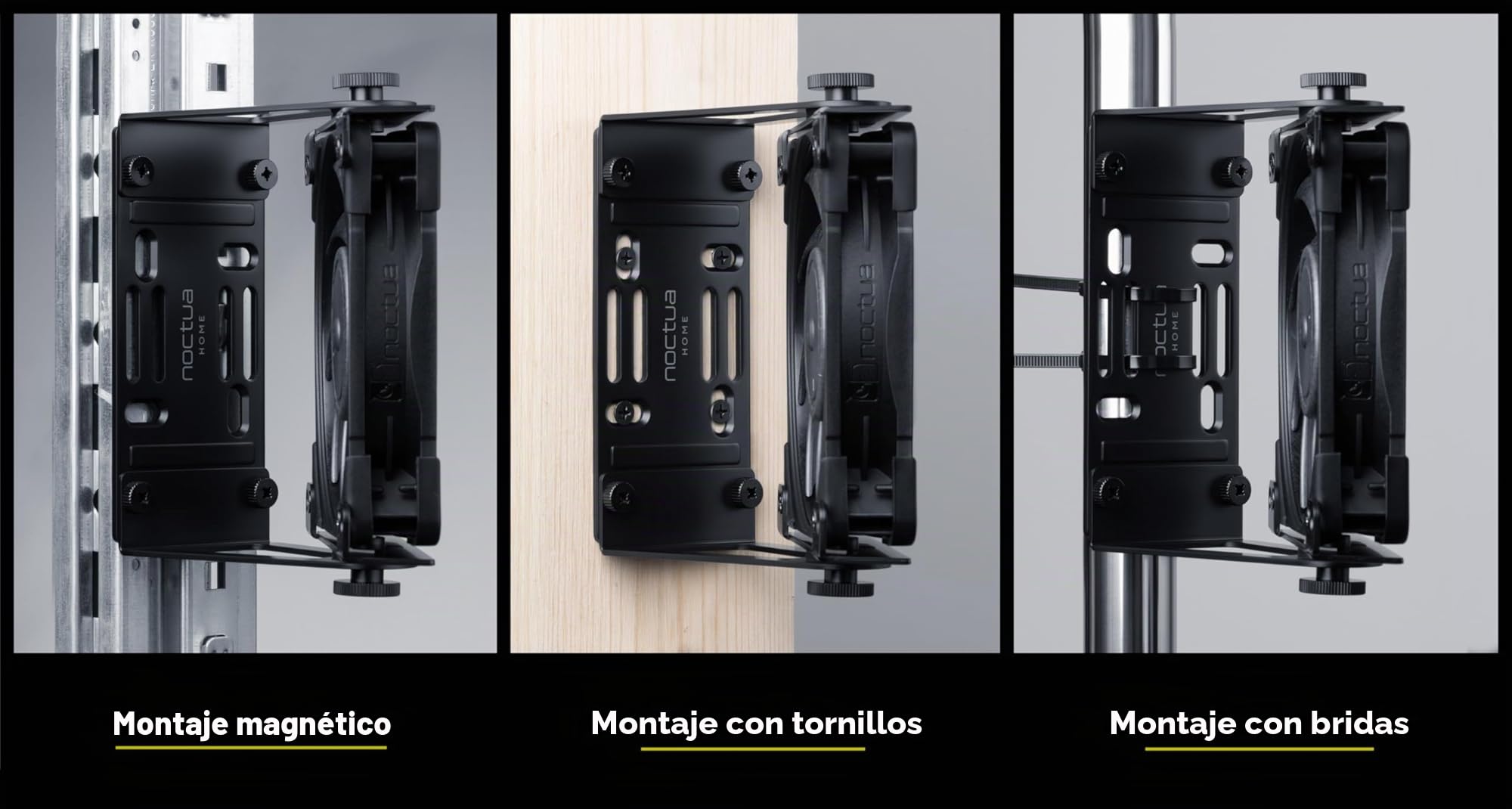 Noctua NV-FM1, Soporte Giratorio Polivalente para Ventiladores de 120 y 140mm (Negro)