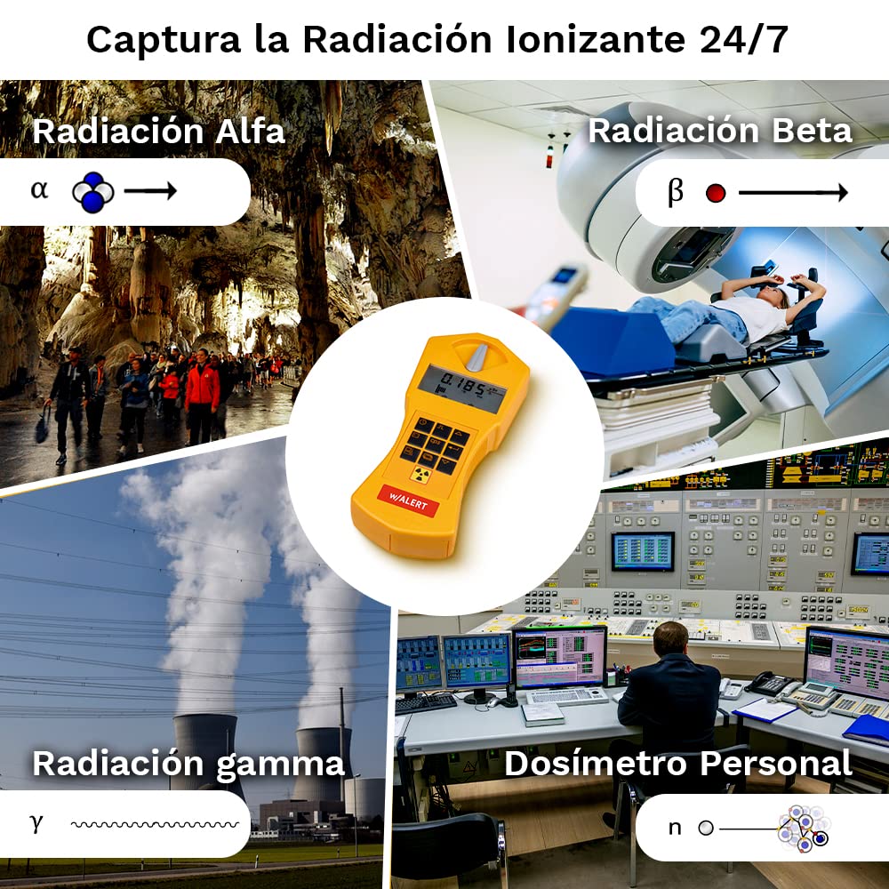 Alert | Contador Geiger de radiactividad, Ticker acústico/Alarma, Uso como dosímetro Personal, Interfaz USB y Software de evaluación
