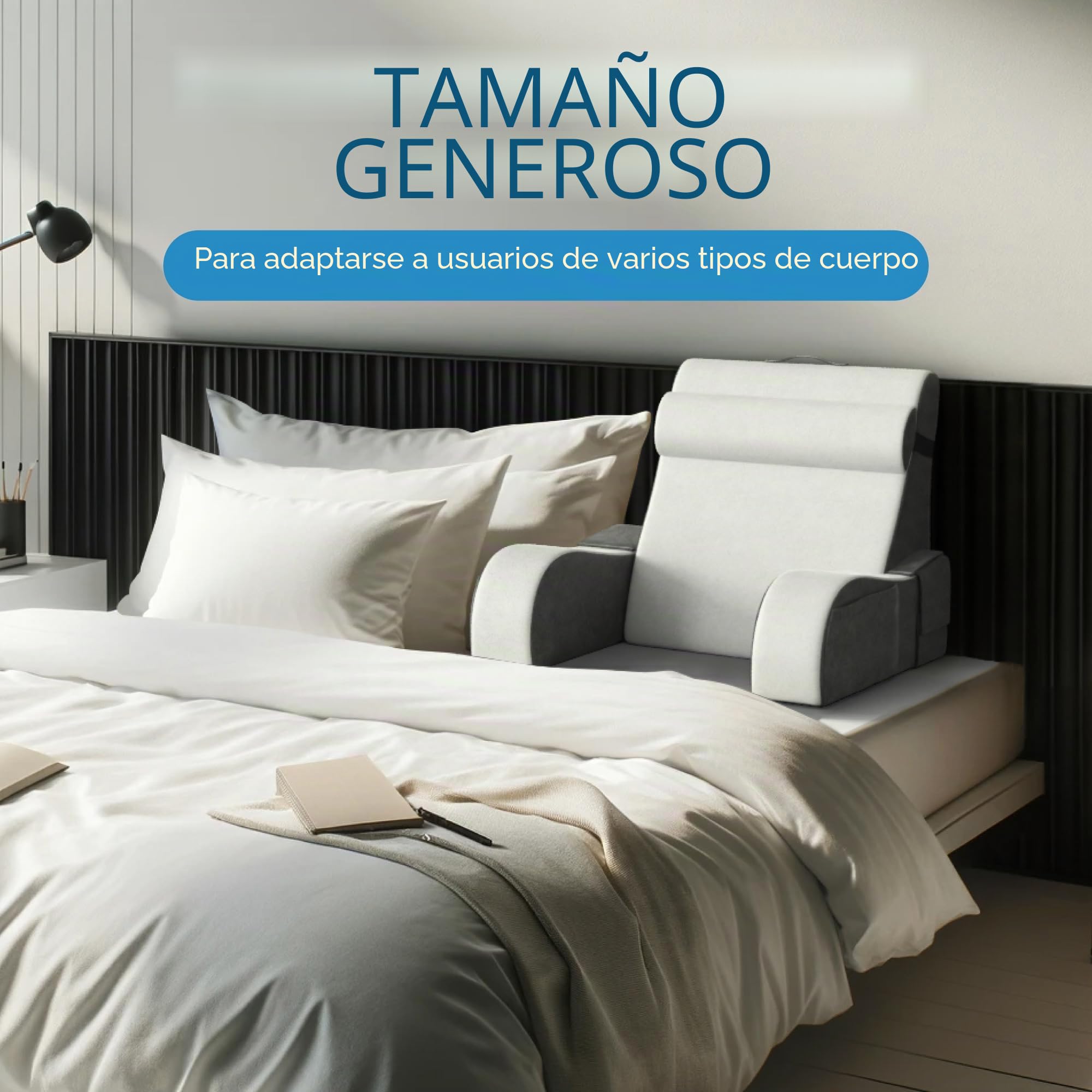 Kölbs Almohada de Lectura | Soporte Completo para Mayor Comodidad | Almohada de Espalda para Cama Sentado, Libro de televisión, Almohada de Apoyo para Respaldo de Cama, Silla de Cama con Brazos