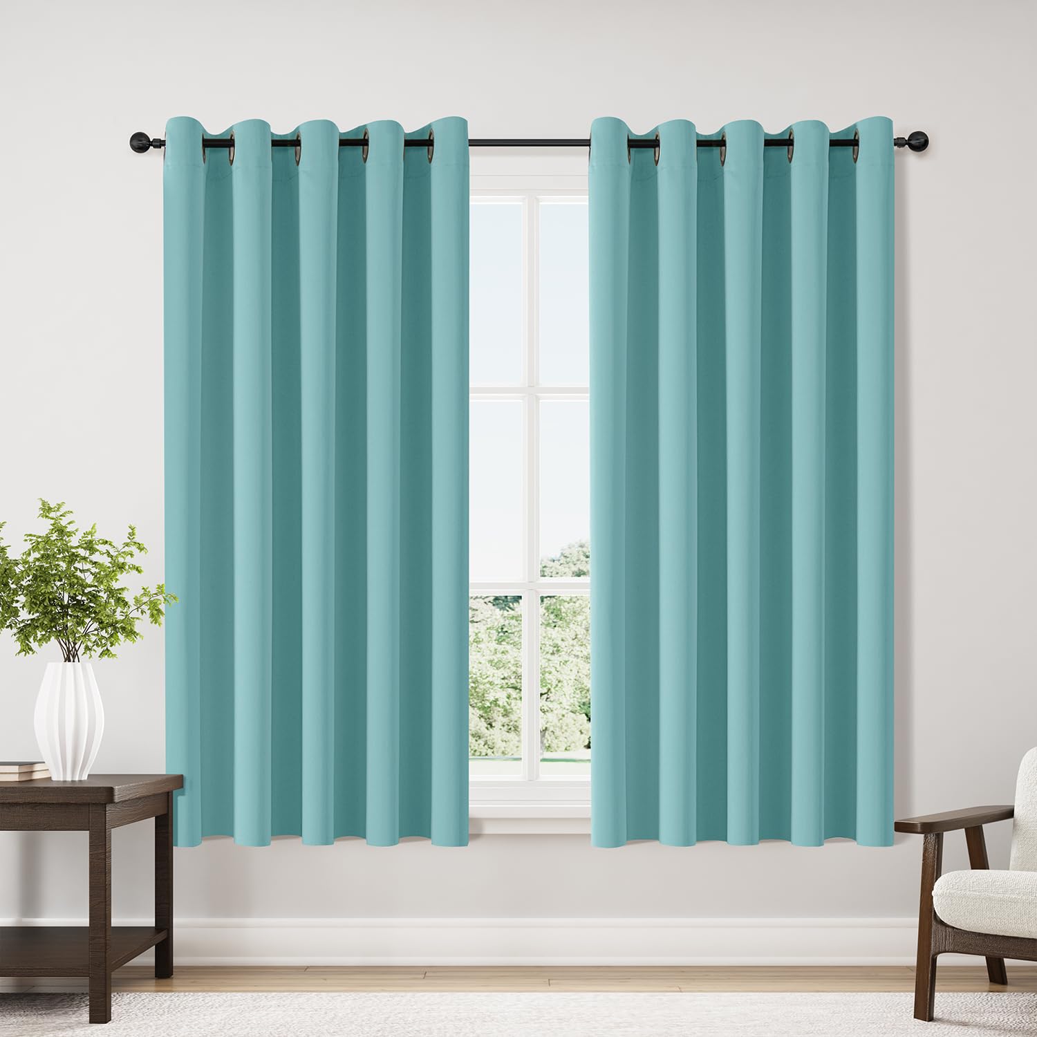 ChrisDowa Blackout Curtains for Bedroom and Living Room 70 Inches Wide