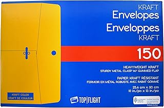Top Flight Kraft Box Quality Envelopes, Yellow, 150 Count