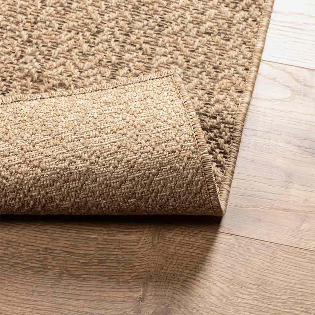 Tappeto per esterni, 160 x 230 cm, effetto iuta, durevole, resistente ai raggi UV, resistente alle intemperie, per balconi, terrazze, giardino, adatto per interni ed esterni, design elegante
