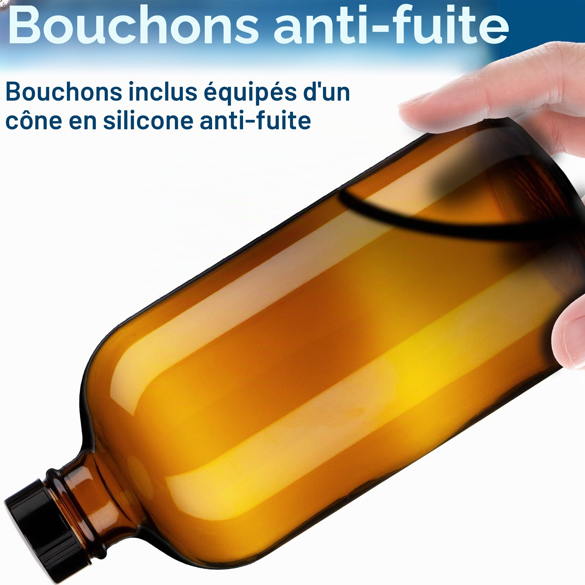Sally's Organics Lot de 2 flacons vaporisateurs vides en verre ambré avec étiquettes – Récipient rechargeable de 473,6 g