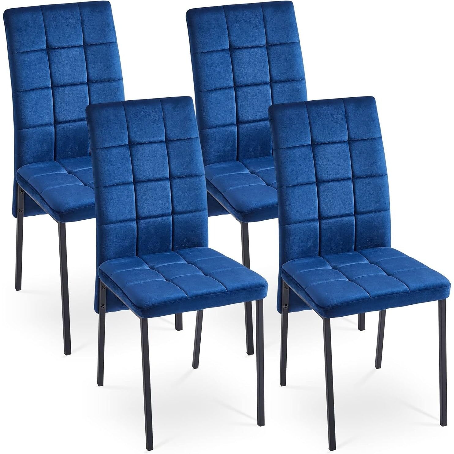 Bed Bath & Beyond Howtai Upholstered Velvet Dining Chair High Back Dark Blue