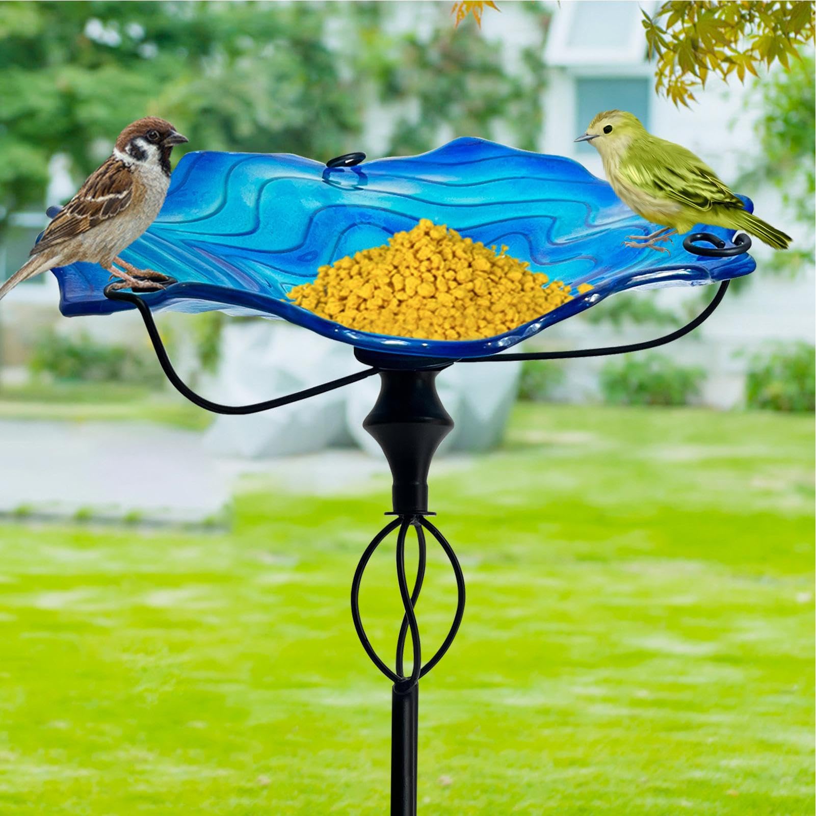 Kąpielisko Dla Ptaków 81 Cm Solidne Akcesoria Dla Zwierząt W Retro Z | Do Karmnika Do Karmienia Ogród Patio Krajobraz Woliery Papugi Finch Monk