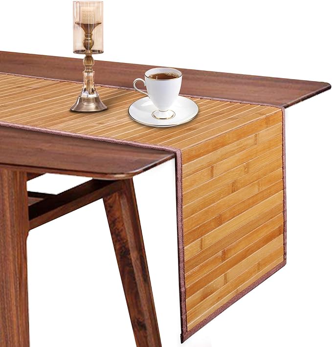 Bamboo Table Runners for Dining Table, Table Runners 108 Inches Long