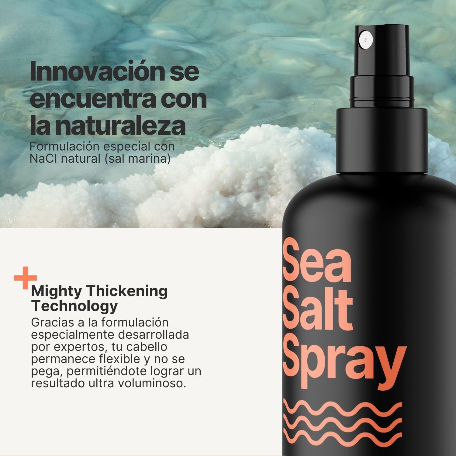 IMPERIO Sea Salt Spray - 250ml Spray Sal Marina Pelo para Más Volumen Y Textura Estable - Perfectas Ondas Surferas, Más Volumen y Agarre con Poder del Mar - Fragancia Unisex
