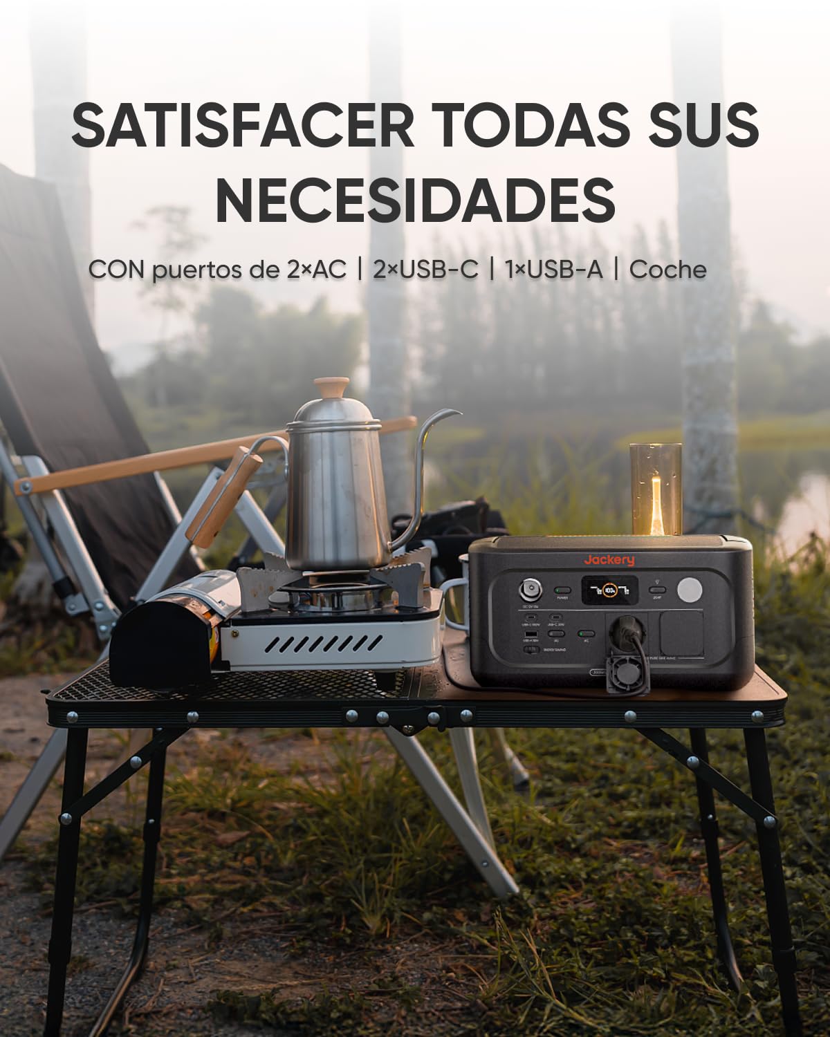 Jackery Explorer 500v2 Estación de Energía Portátil, 512Wh/500W(Max 1000W) Batería de LiFePO4, SAI≤10ms, 2 CA & 2 PD USB-C Salidas, 1,3H Carga Completa, Generador Solar para Camping, RV y Emergencia
