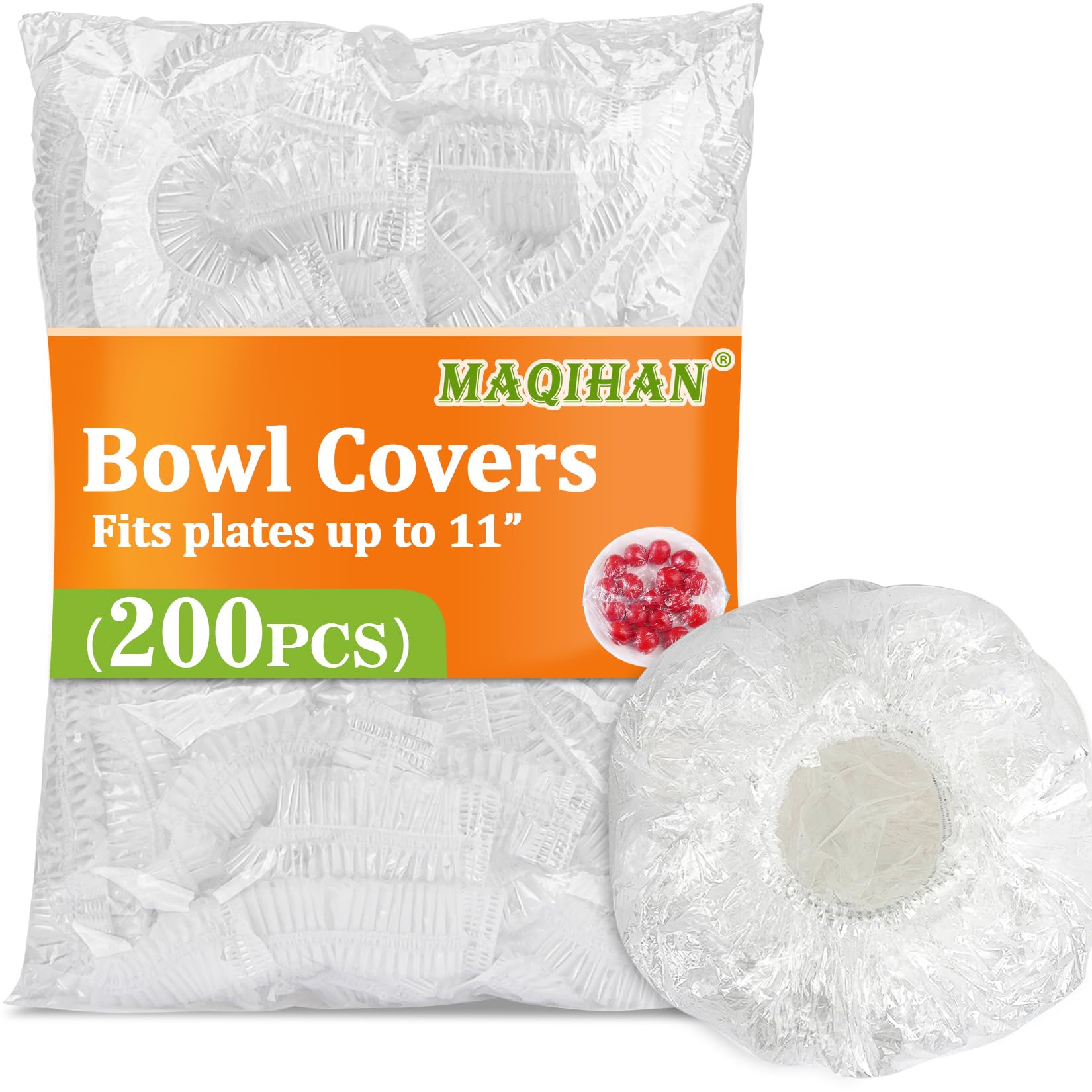 MAQIHAN 200 food covers plastic stretch - reusable fresh keeping bags/200pcs plate covers for food fresher for longer bags reusable bowl covers plastic wrap covers food storage bags food wrap