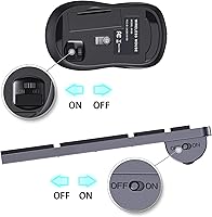 Vista 6 de Combo de teclado y mouse inalámbricos, teclado delgado USB de tamaño completo de 2.4 G con teclado numérico, mouse inalámbrico silencioso