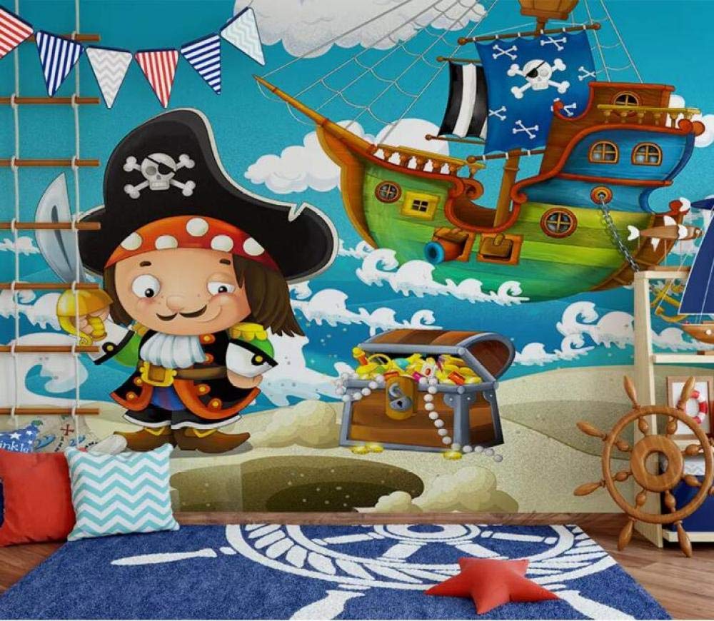 Papier peint personnalisé mural 3D bateau pour créer un coin lecture thématique de 350x245 cm