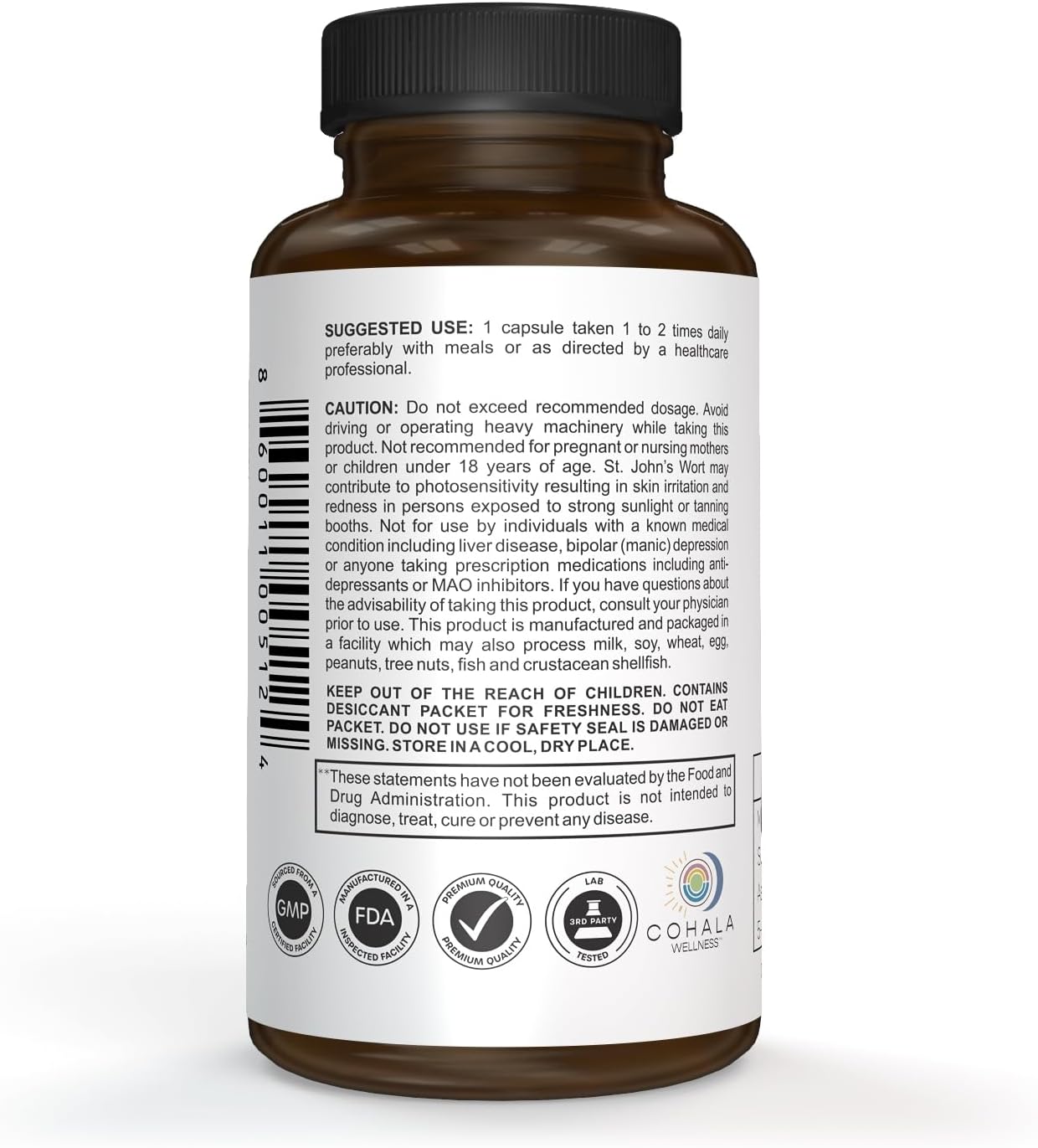 Mellow - Mood Supplement Ashwagandha GABA St Johns Wort 5HTP Calm Stress Support Self Care - 60 Capsules