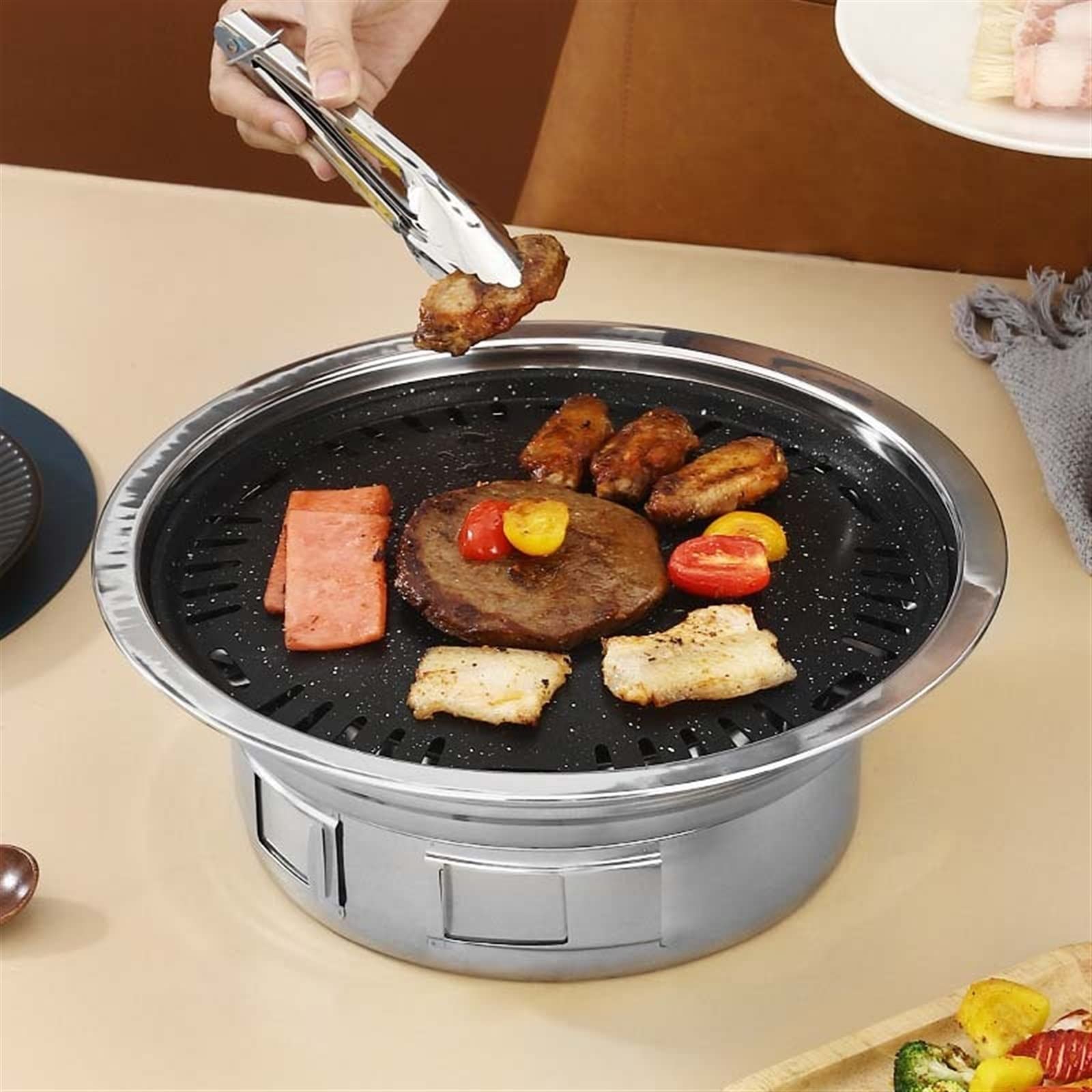 Przenośny nieprzywierający grill bezdymny grill na węgiel drzewny na zewnątrz kemping piknik i do użytku w kuchni
