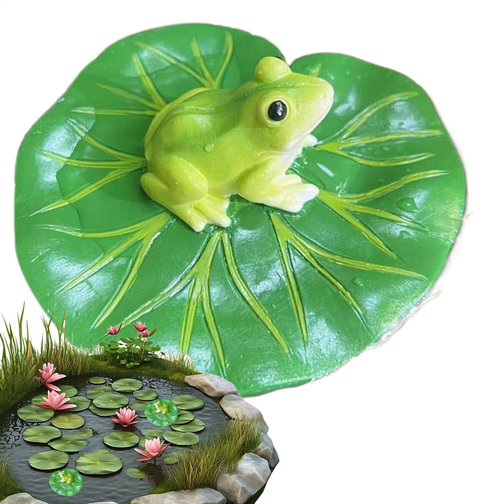 Figurine de grenouille flottante en résine pour décoration d'étang et piscine