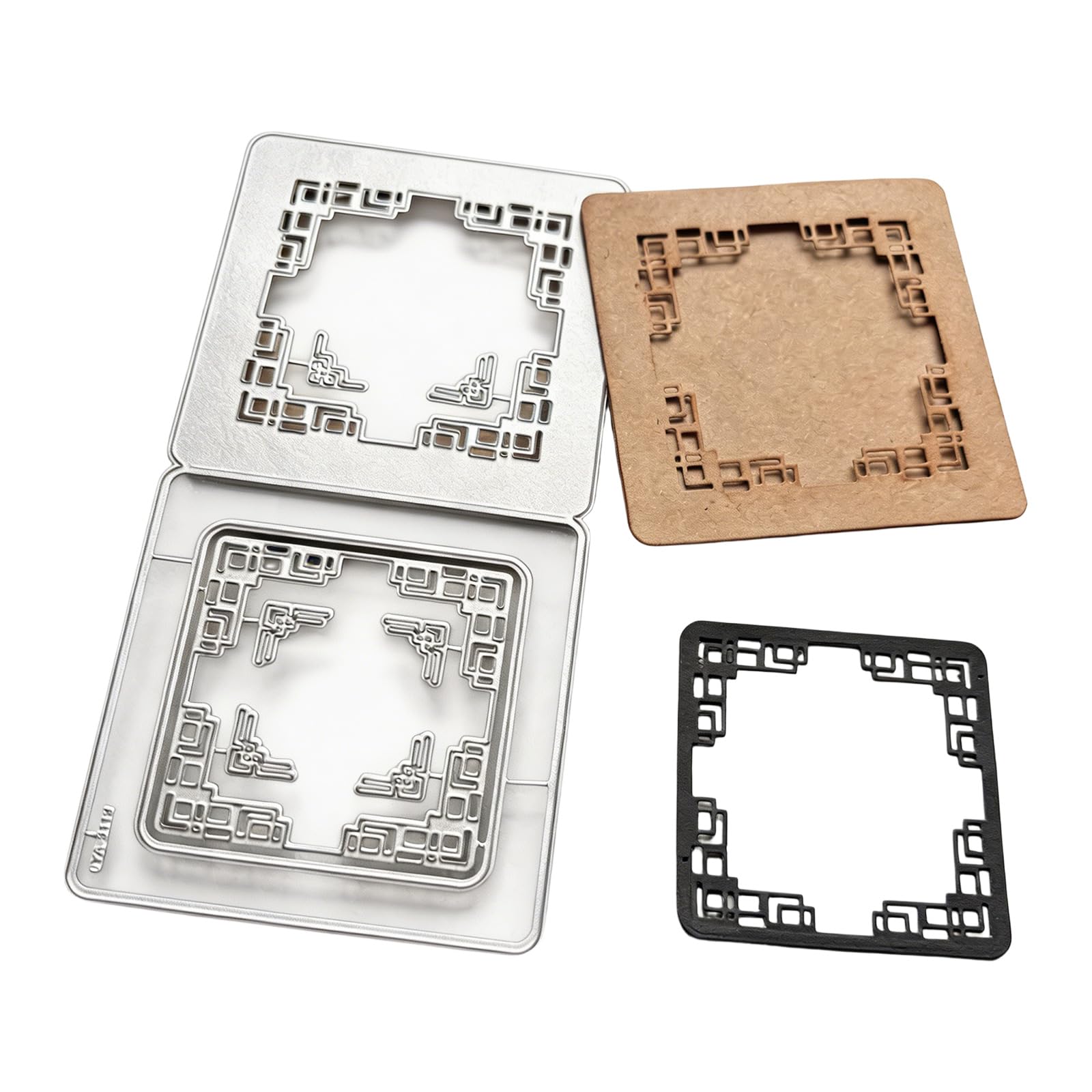 NVOQILIN Metal Cutting Dies for Card Making Carbon Steel Window Frame Craft Template for Scrapbook Albums and Journals Decor Scrapbooking Stencil Embossing Die Craft Window Frame Template
