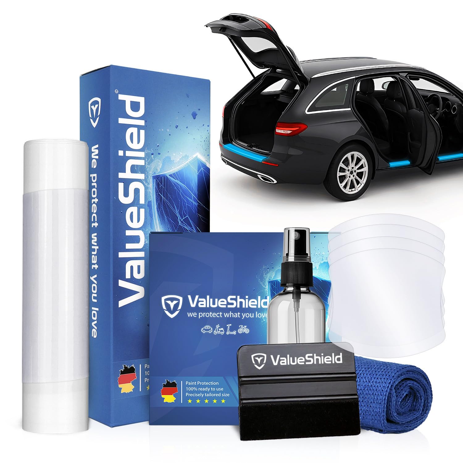 set di protezione verniciatura per carrozzeria adatto per Peugeot Traveller 2016-2025 (minibus a 5 porte): pellicola protettiva per porta di carico, protezione per l'ingresso della porta e