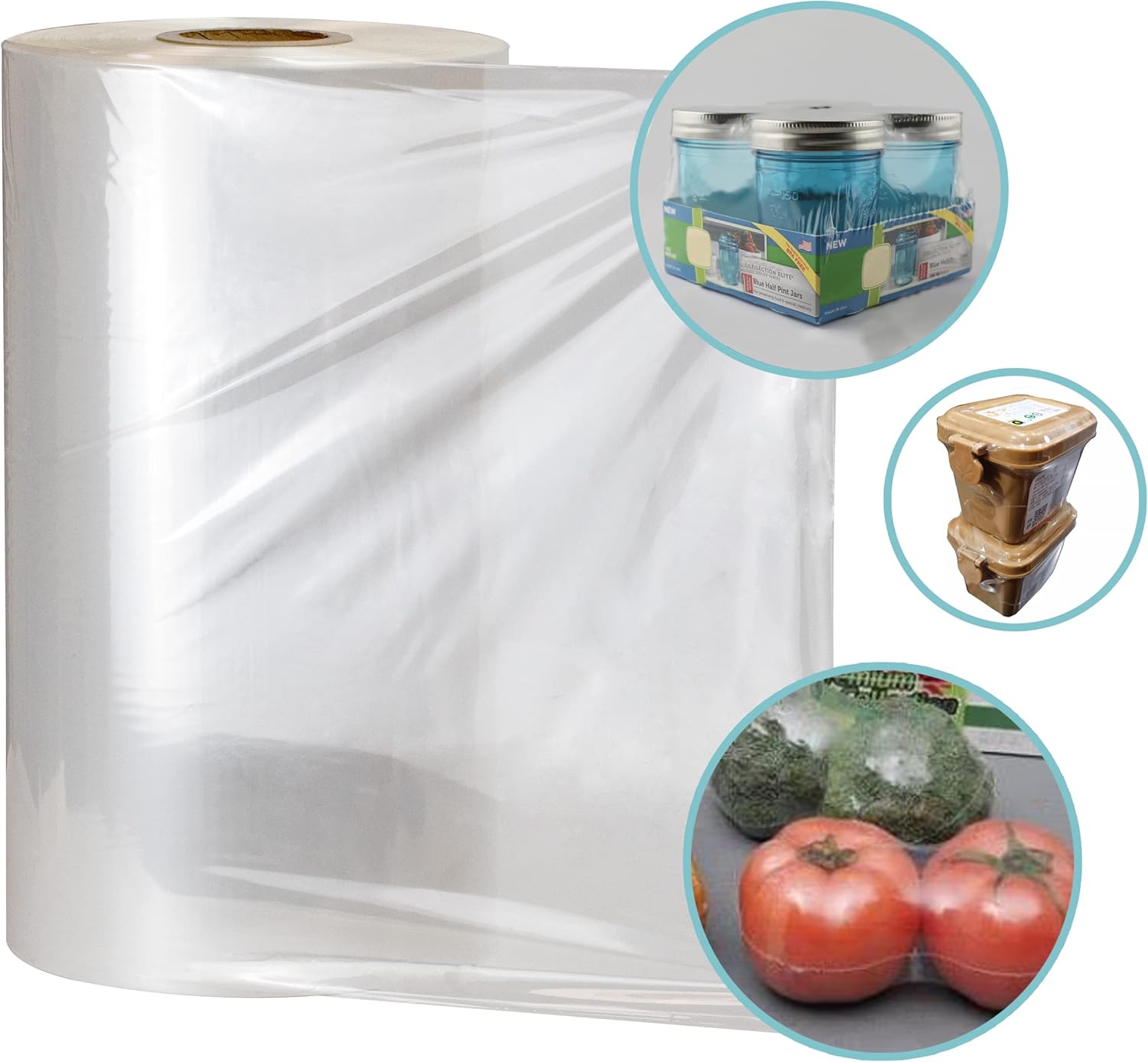 Fit Meal Prep Polyolefin Shrink Wrap Roll - 18" x 2398 ft Clear POF Heat Shrink - 120 Gauge Storage Plastic for Packing Goods - Heavy Duty Heat Activated Industrial Grade