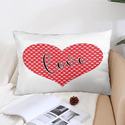 Miniatura 3 de Fundas de almohada con estampado de letras de amor, 20 x 30 pulgadas, diseño de lunares, corazón, de San Valentín, funda de cojín para sofá,
